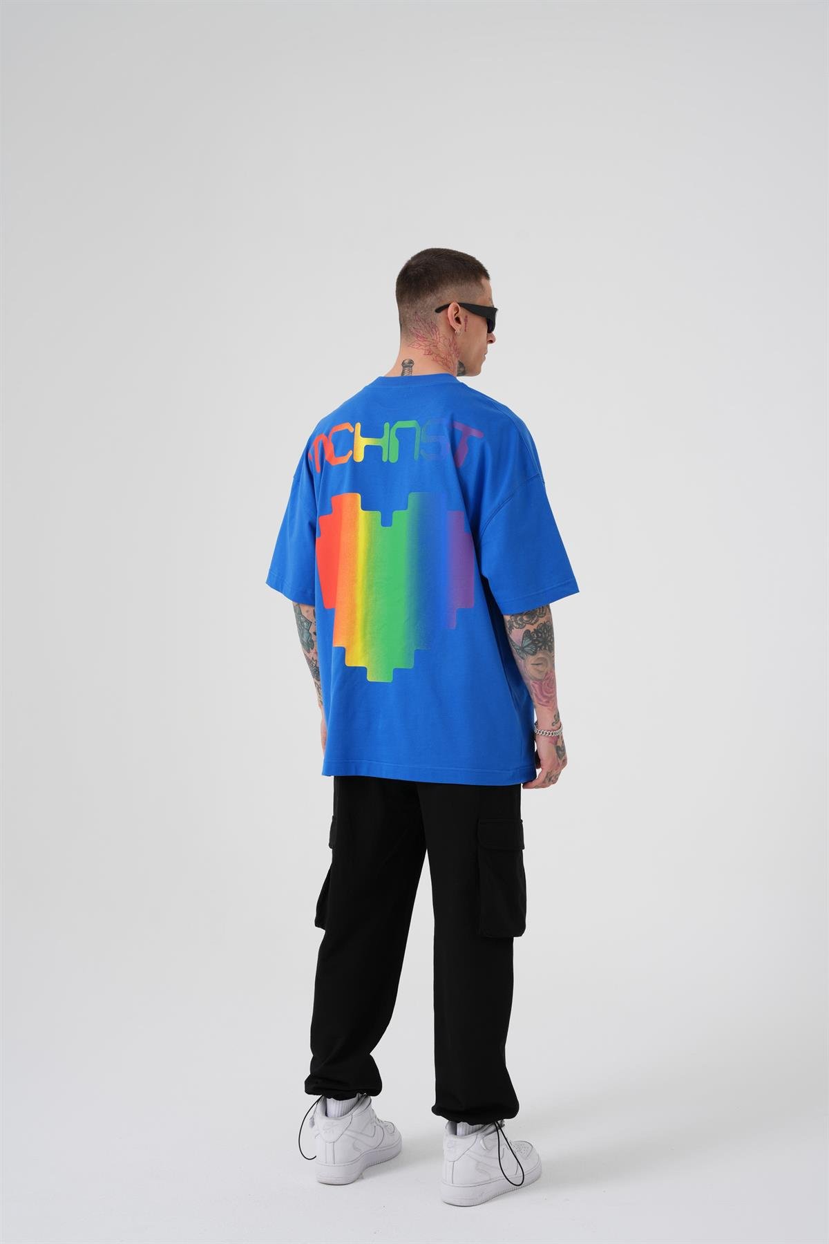 OVERSIZE MCHNST LOVE BASKILI T-SHIRT SOFT BLUE