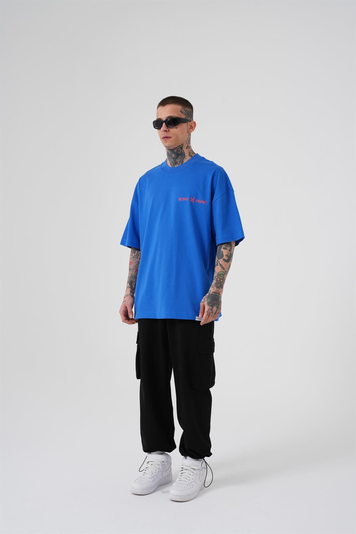 OVERSIZE MCHNST LOVE BASKILI T-SHIRT SOFT BLUE