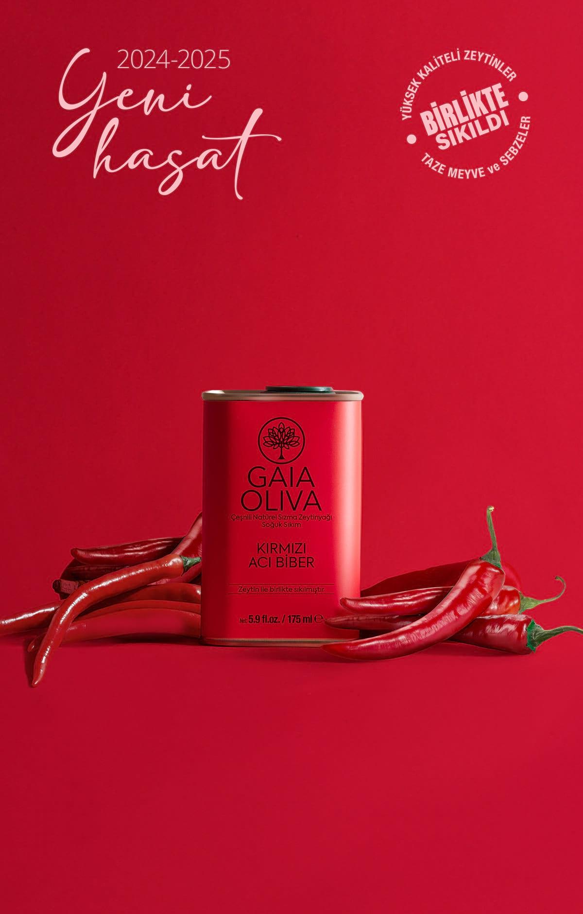Kırmızı Acı Biber Çeşnili 175 ml Natürel Sızma Zeytinyağı (Yeni Hasat)