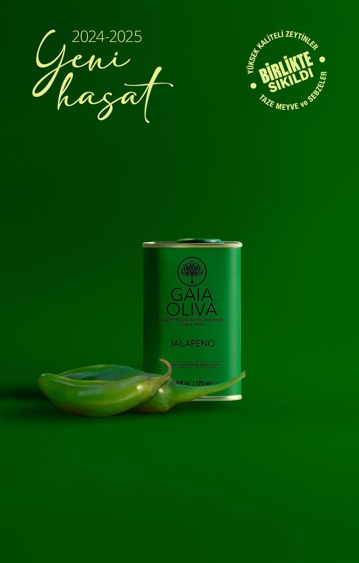 Jalapeno Çeşnili 175 ml Natürel Sızma Zeytinyağı (Yeni Hasat)