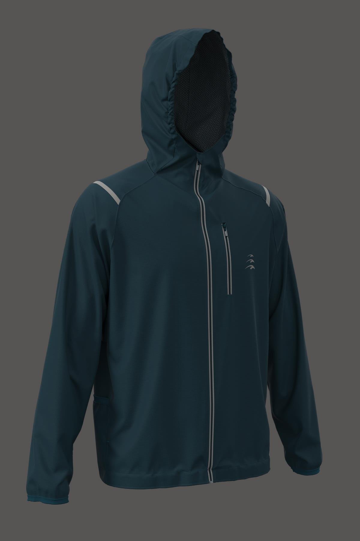 Maraton Active Regular Erkek Kapşonlu  Reglan Kol Koşu Açık Laciver Yağmurluk 21663