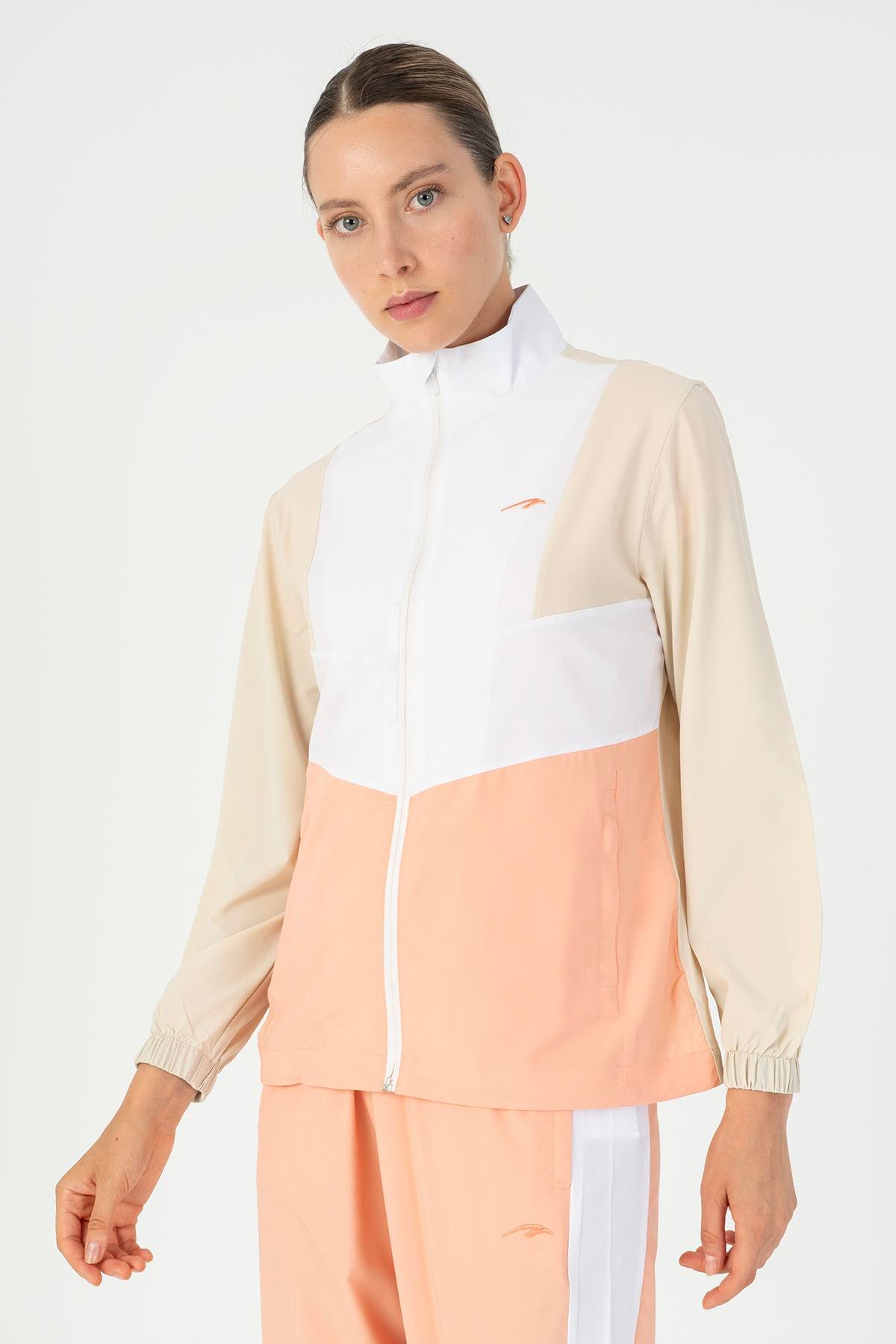 Maraton Active Regular Kadın Dik Yaka  Takma Kol Fitness  Tracktop 22192