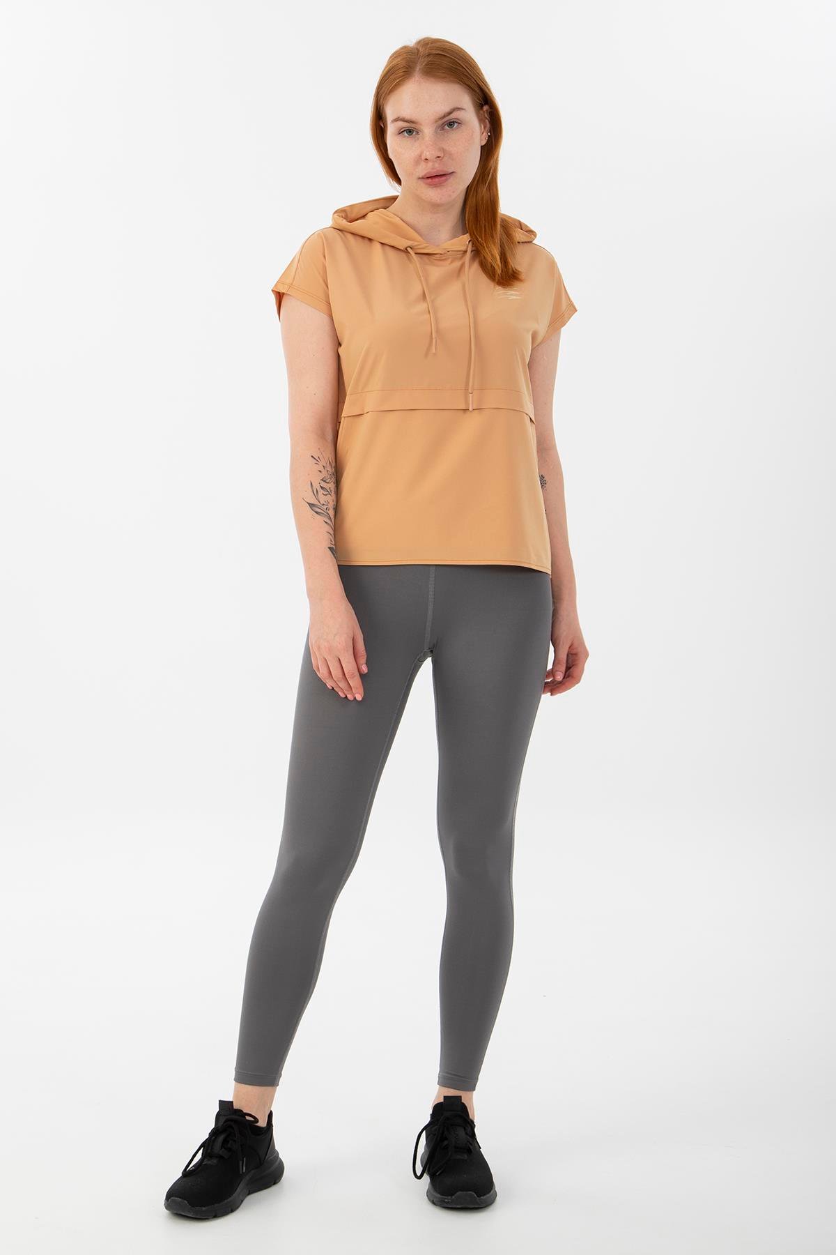 Maraton Active Regular Kadın Kapşonlu  Uzun Kol Training T-shirt 21195