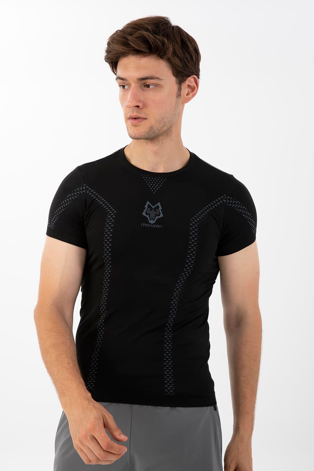 Maraton Active SlimFit Erkek Bisiklet Yaka  Kısa Kol Koşu T-shirt 821074