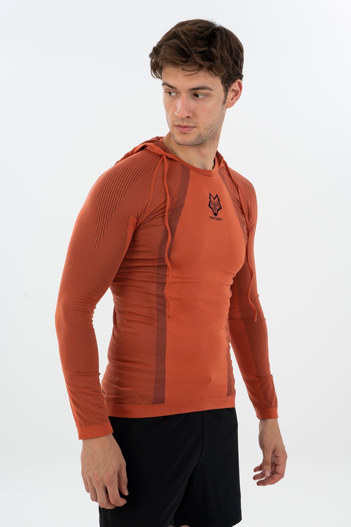 Maraton Active SlimFit Erkek Kapşonlu  Uzun Kol Koşu Sweatshirt 826029