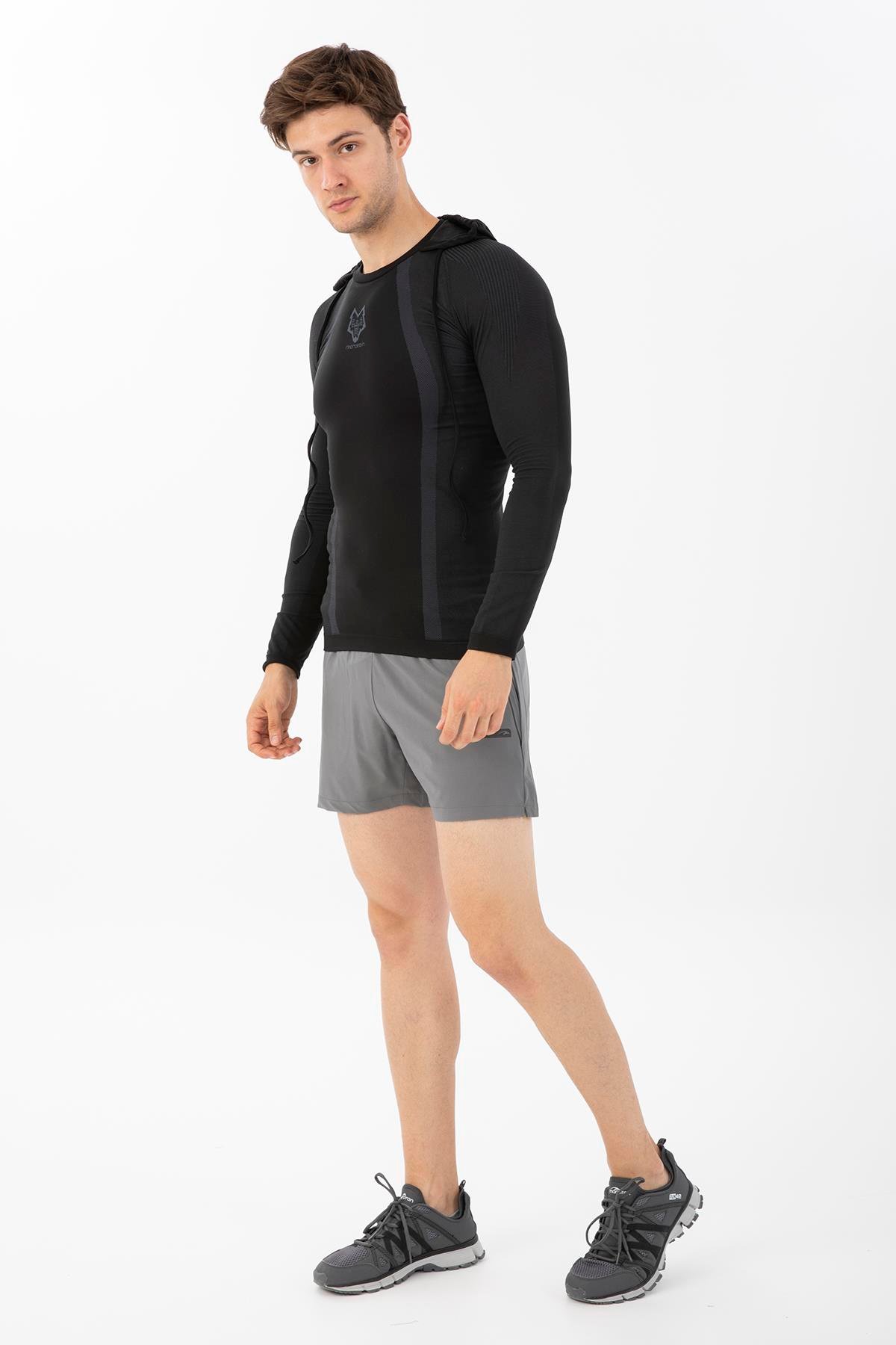 Maraton Active SlimFit Erkek Kapşonlu  Uzun Kol Koşu Sweatshirt 826029