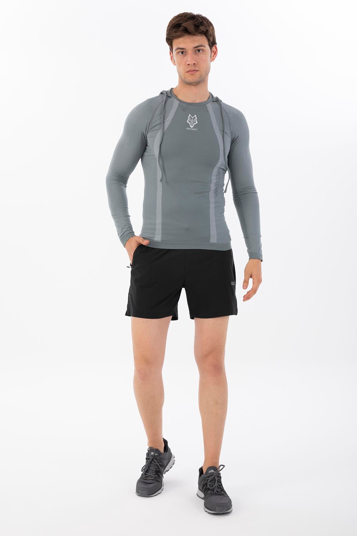 Maraton Active SlimFit Erkek Kapşonlu  Uzun Kol Koşu Sweatshirt 826029