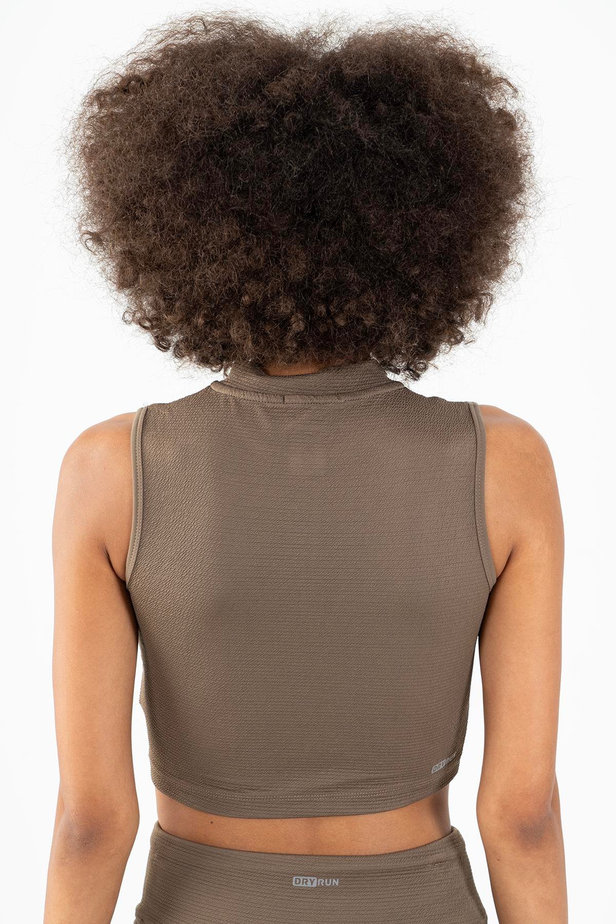 Maraton Active SlimFit Kadın Balıkçı Yaka  Kolsuz Koşu Crop Top 22257