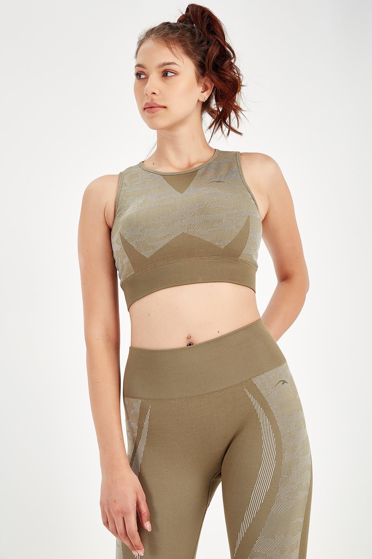 Maraton Active SlimFit Kadın Bisiklet Yaka  Kolsuz Fitness Bra 813054