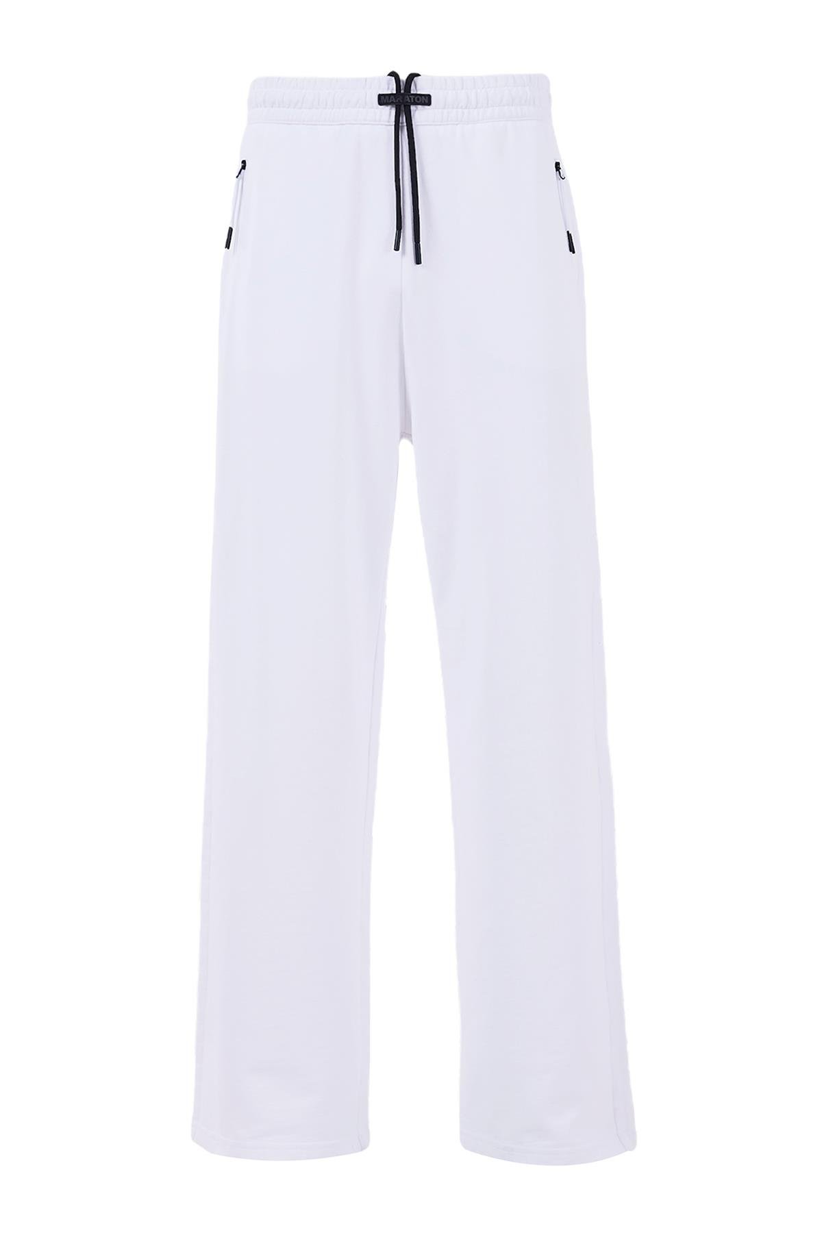 Maraton CASUAL Comfort Kadın  Bol Paça  HYPE Beyaz Eşofman Altı 23872