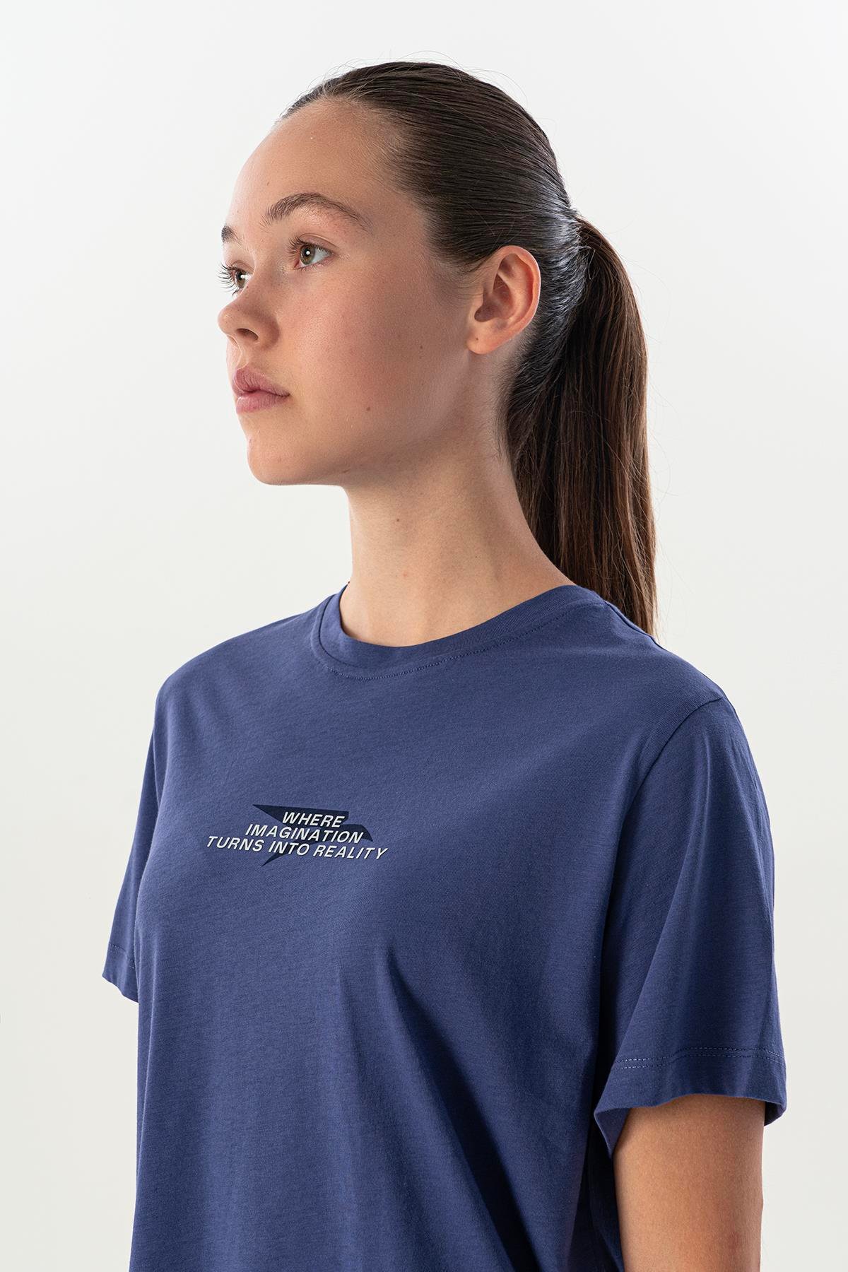 Maraton New Basic Kadın Bisiklet Yaka  Kısa Kol Mor T-shirt 23825