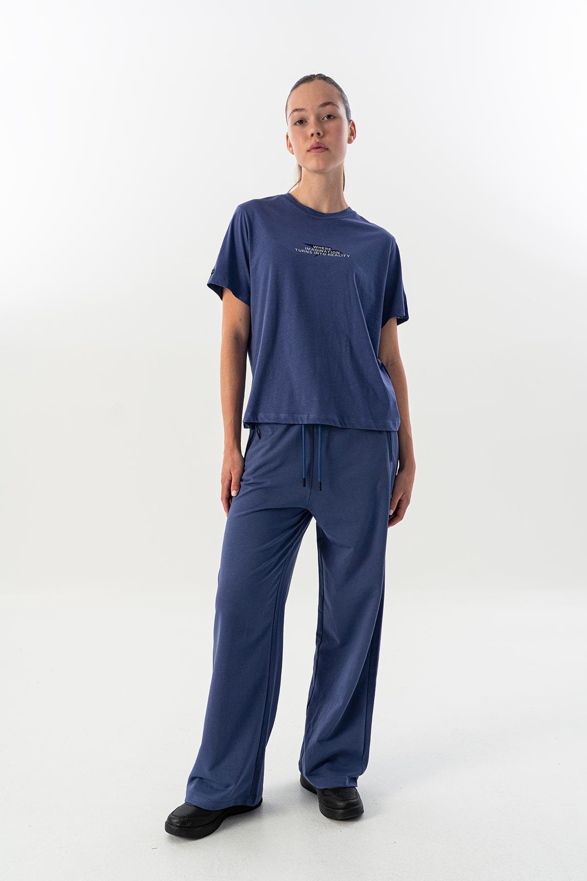 Maraton New Basic Kadın Bisiklet Yaka  Kısa Kol Mor T-shirt 23825