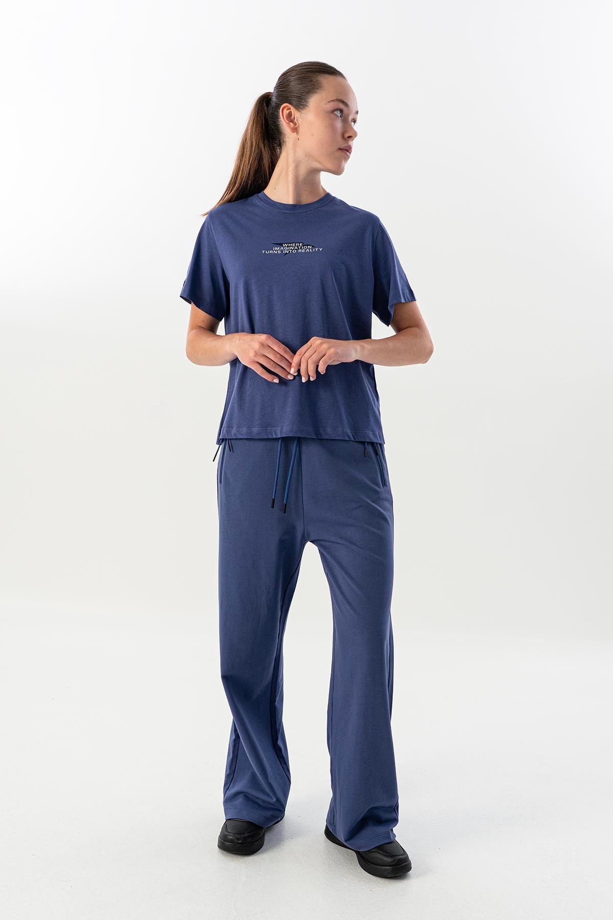 Maraton New Basic Kadın Bisiklet Yaka  Kısa Kol Mor T-shirt 23825