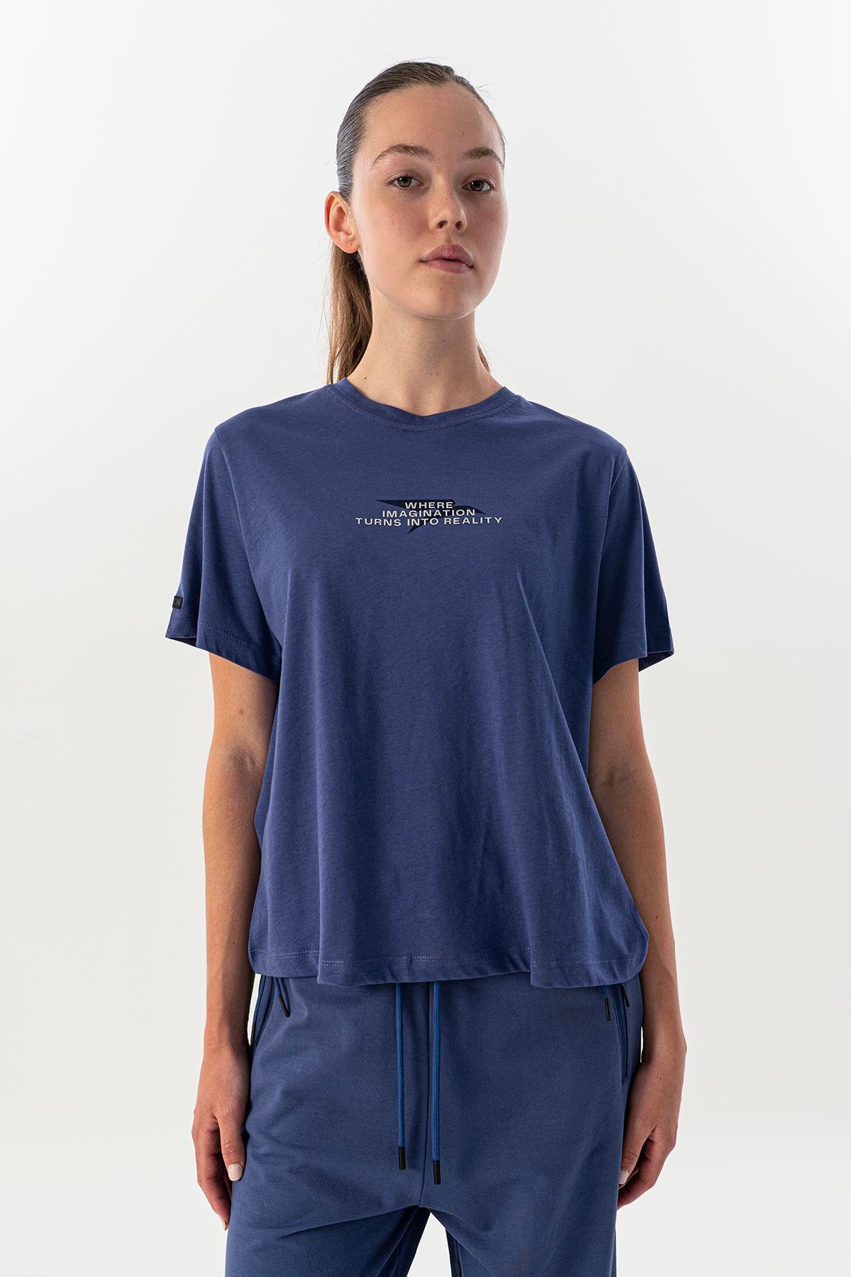 Maraton New Basic Kadın Bisiklet Yaka  Kısa Kol Mor T-shirt 23825