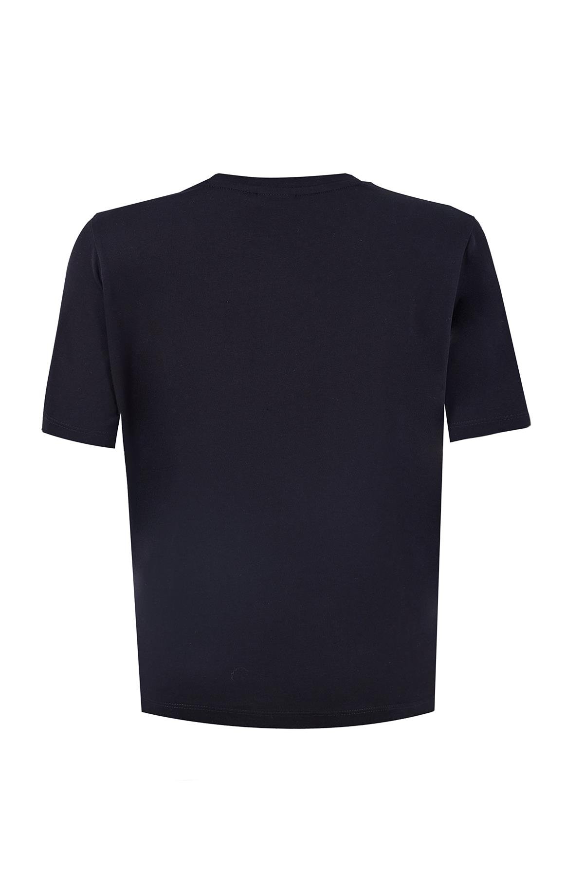 Maraton New Basic Kadın Bisiklet Yaka  Kısa Kol Siyah T-shirt 23825