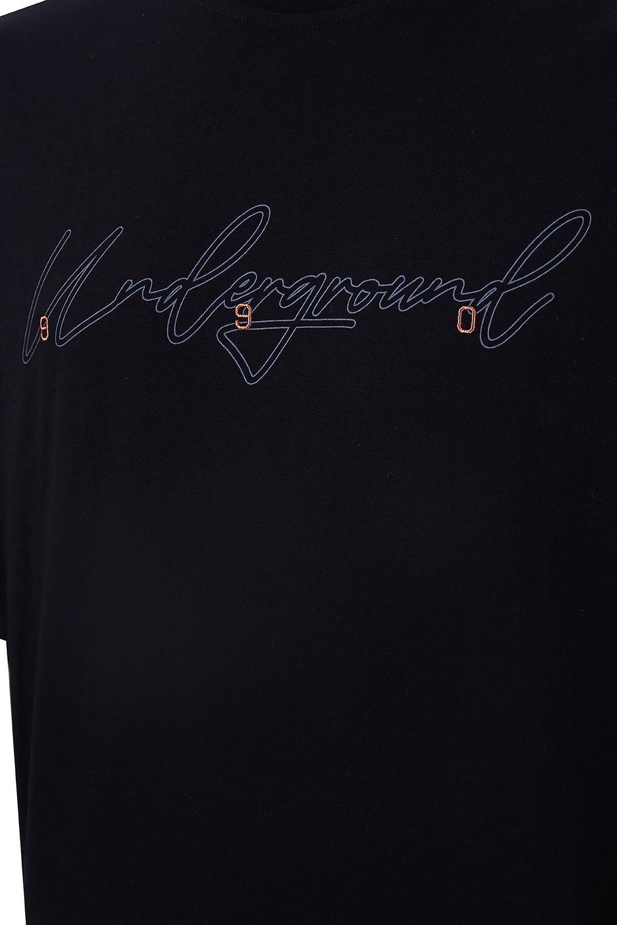Maraton Oversize Erkek Bisiklet Yaka  Kısa Kol Siyah T-shirt 23894
