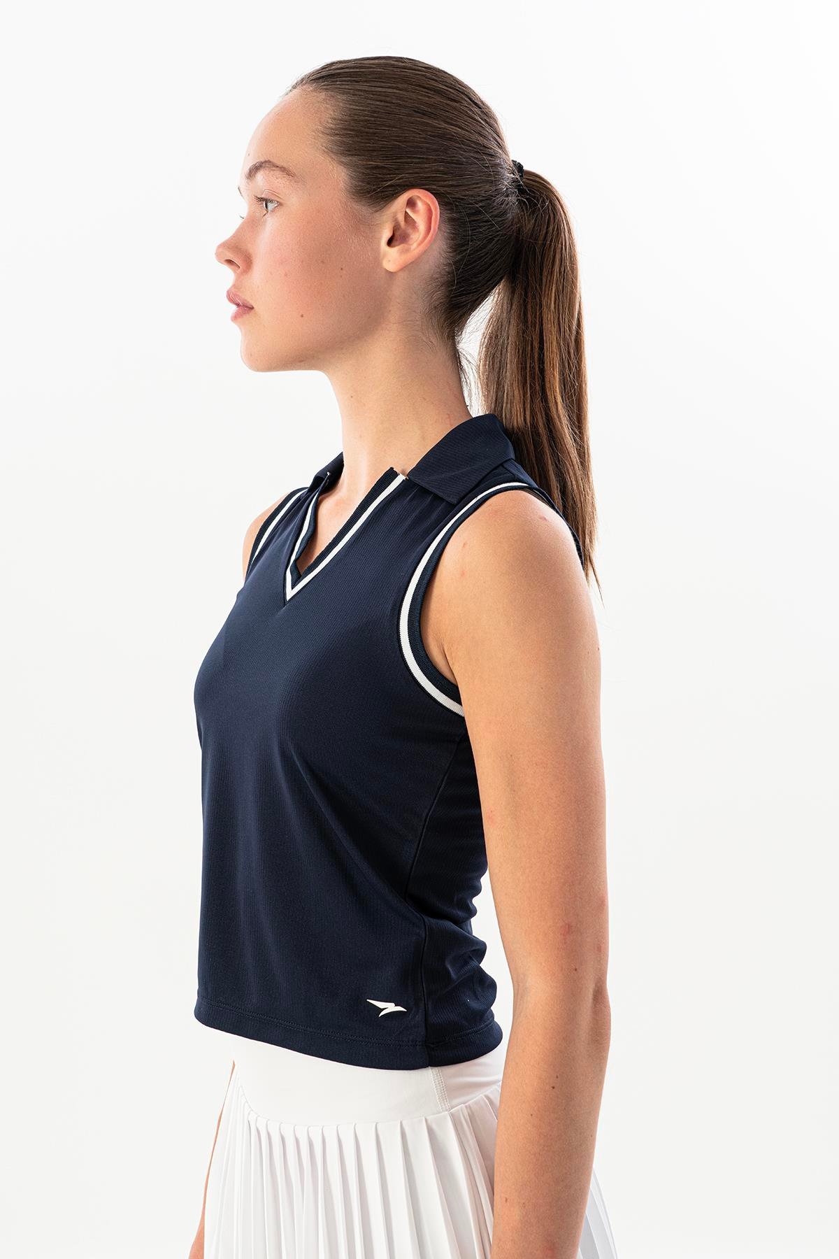 Maraton Regular Kadın AYAKSIZ YAKA  Kolsuz Navy Atlet 23841