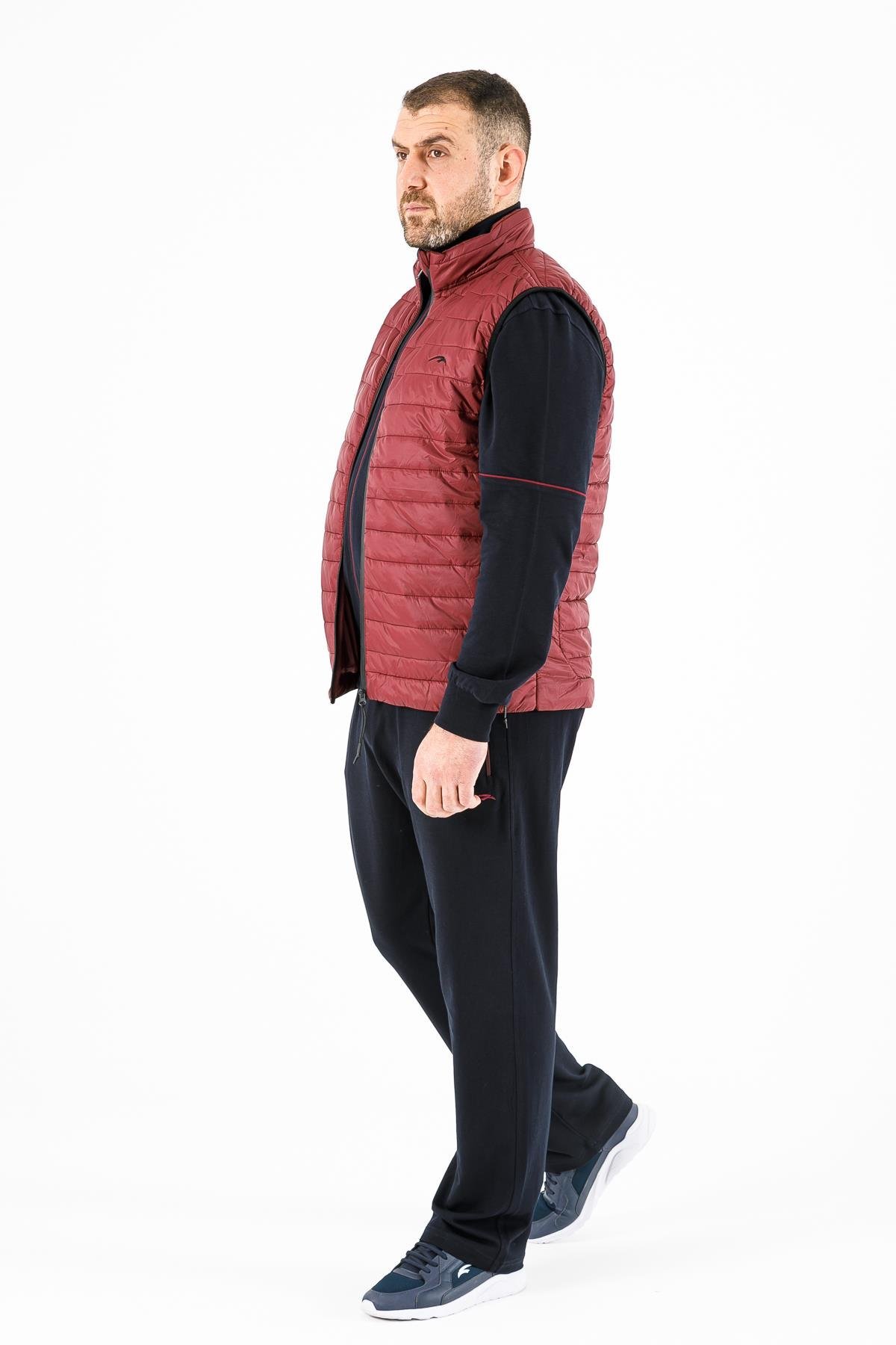 Maraton Sportswear Büyük Beden Erkek Dik Yaka  Kolsuz Basic Yelek 18716