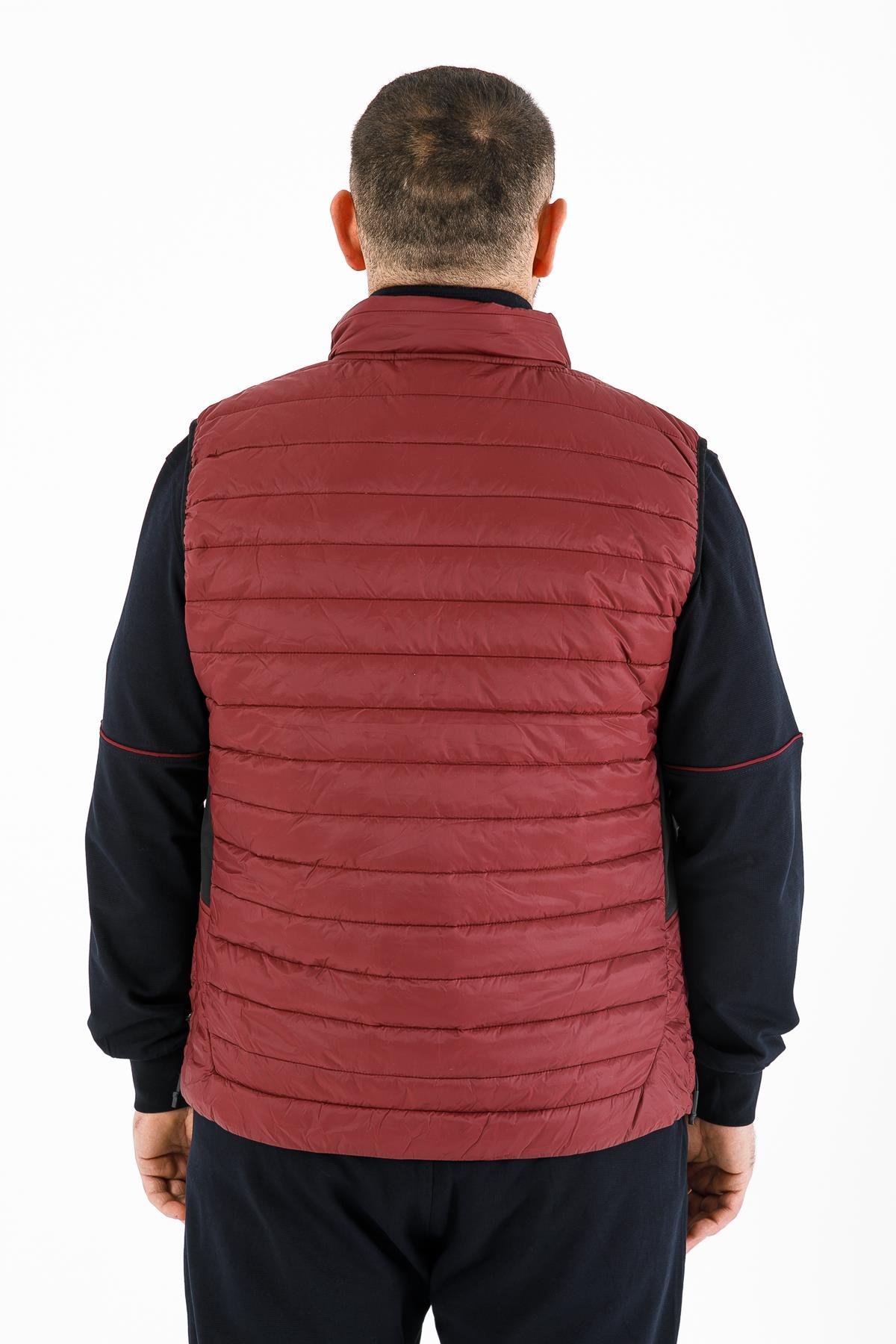 Maraton Sportswear Büyük Beden Erkek Dik Yaka  Kolsuz Basic Yelek 18716