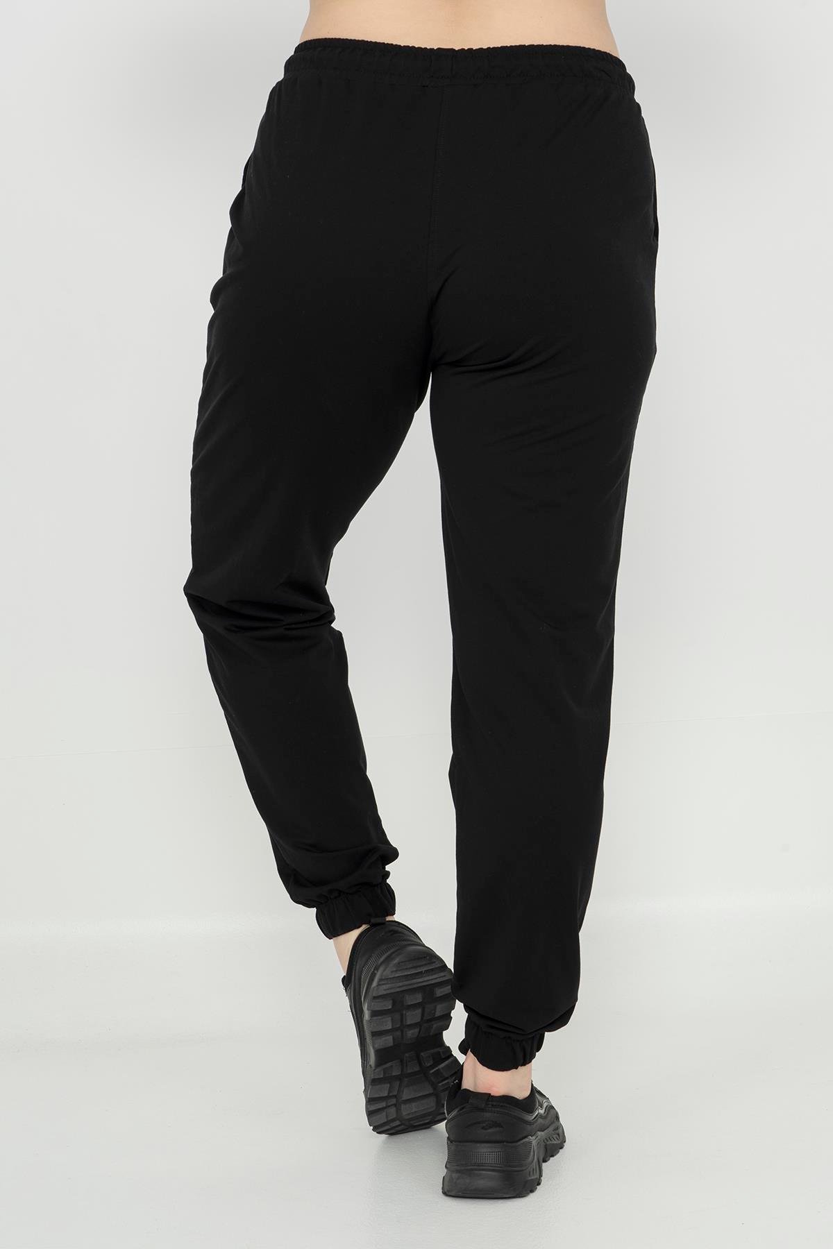 Maraton Sportswear Büyük Beden Kadın  Lastik Paça  Basic Eşofman Altı 21171