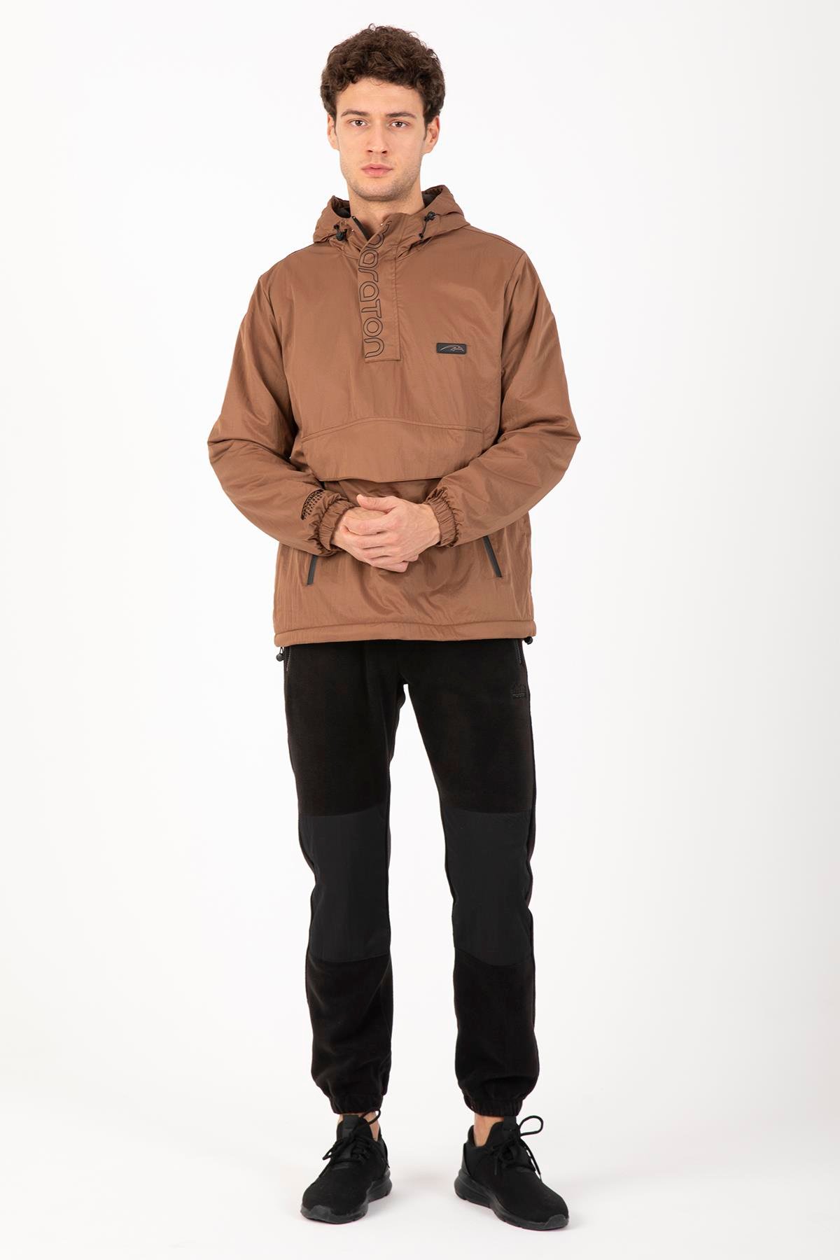Maraton Sportswear Comfort Erkek Kapşonlu  Uzun Kol Basic Yağmurluk 21353