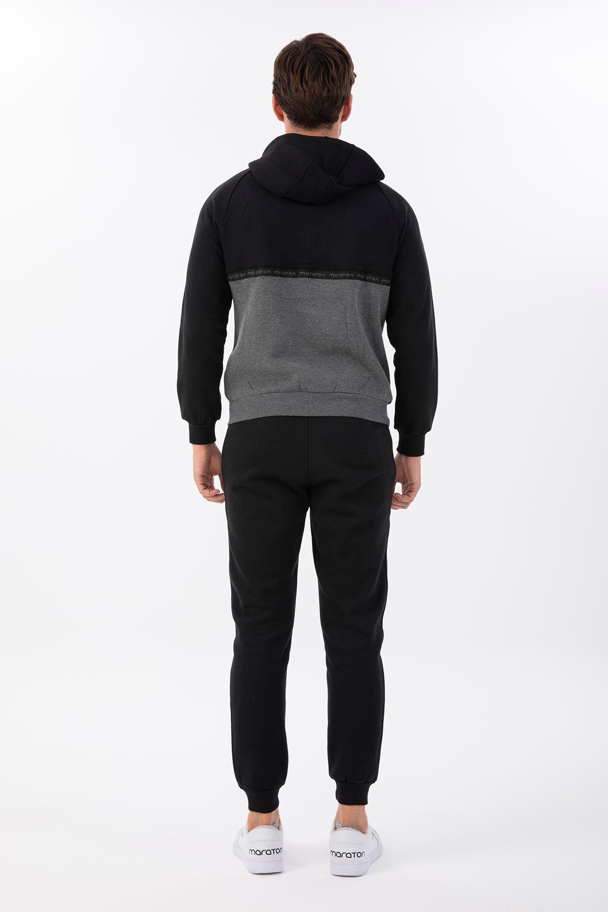Maraton Sportswear Comfort Erkek Kapşonlu  Uzun Kol Basic Eşofman Takımı 20212