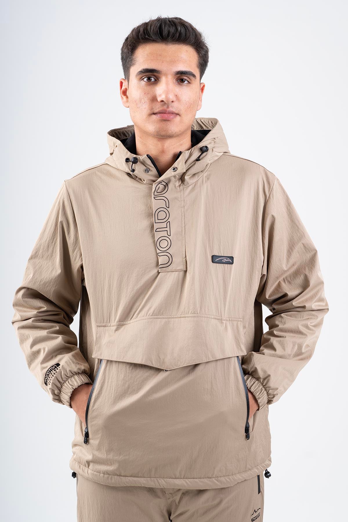 Maraton Sportswear Comfort Erkek Kapşonlu  Uzun Kol Basic Yağmurluk 21353