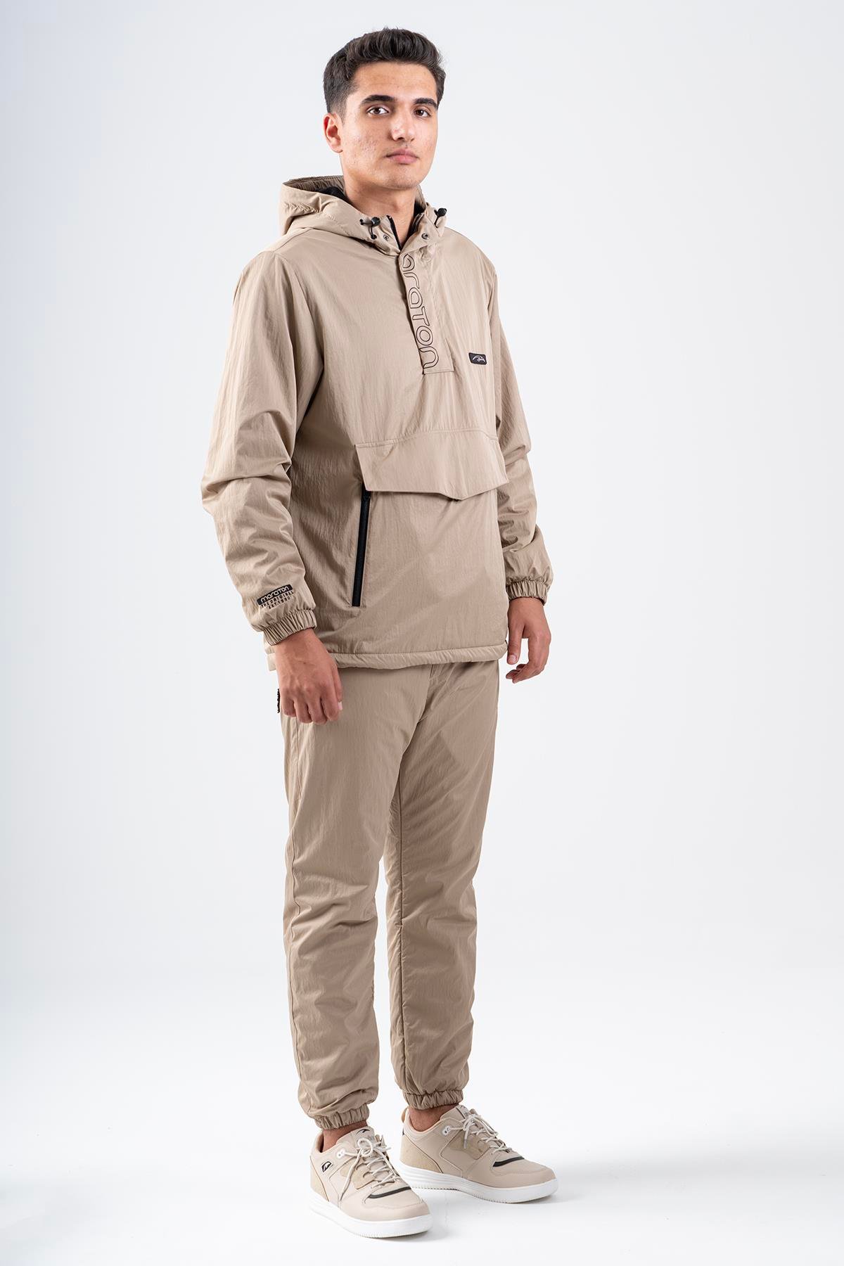 Maraton Sportswear Comfort Erkek Kapşonlu  Uzun Kol Basic Yağmurluk 21353