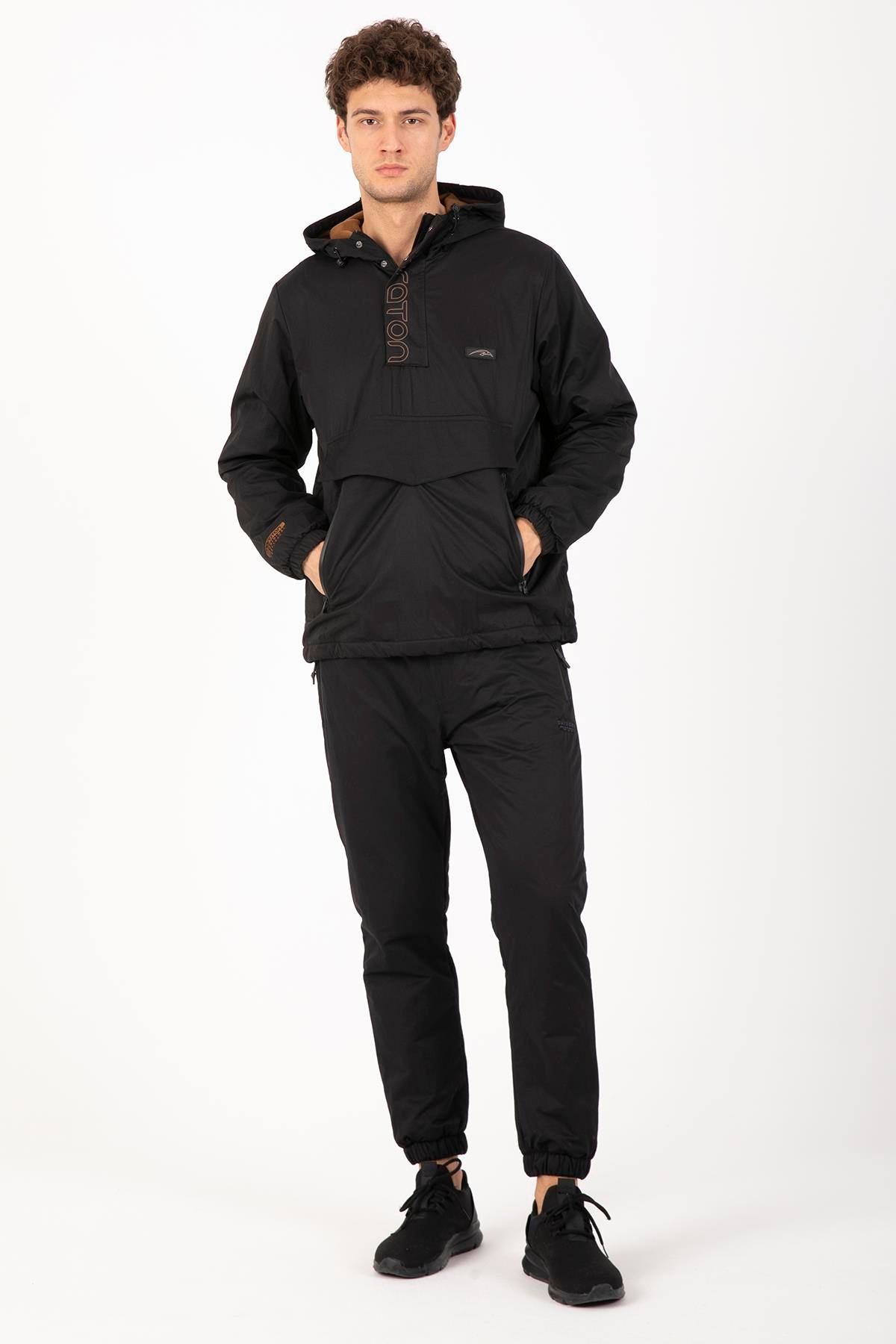 Maraton Sportswear Comfort Erkek Kapşonlu  Uzun Kol Basic Yağmurluk 21353