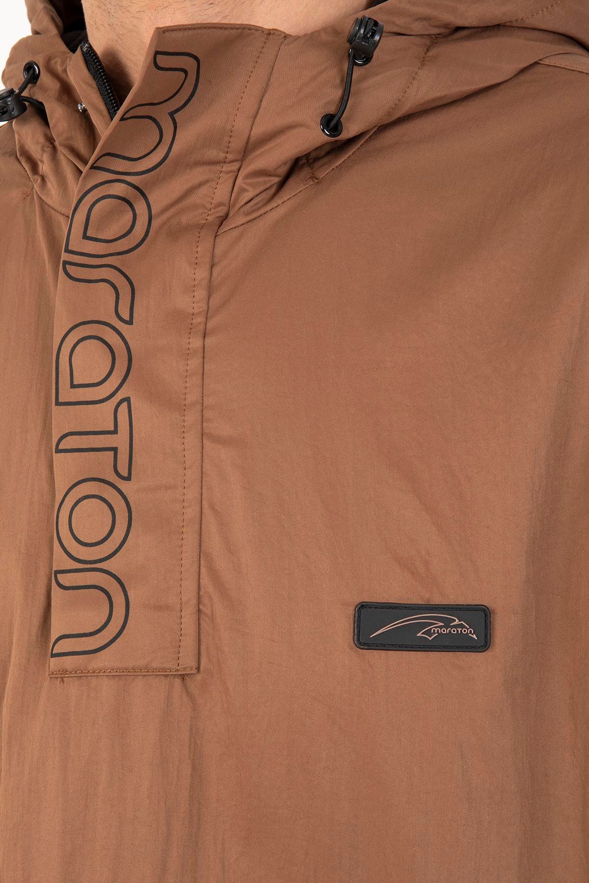 Maraton Sportswear Comfort Erkek Kapşonlu  Uzun Kol Basic Yağmurluk 21353