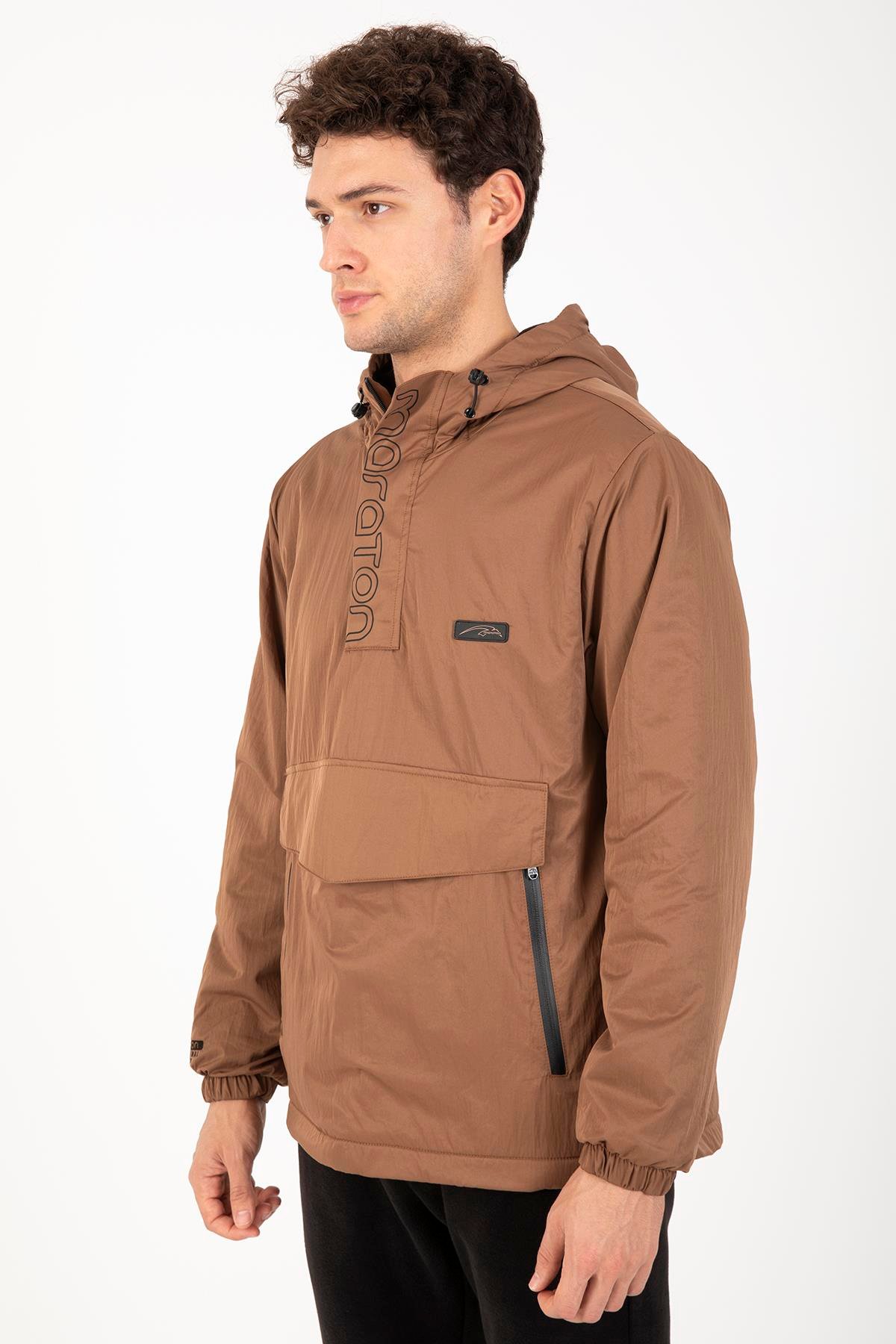 Maraton Sportswear Comfort Erkek Kapşonlu  Uzun Kol Basic Yağmurluk 21353