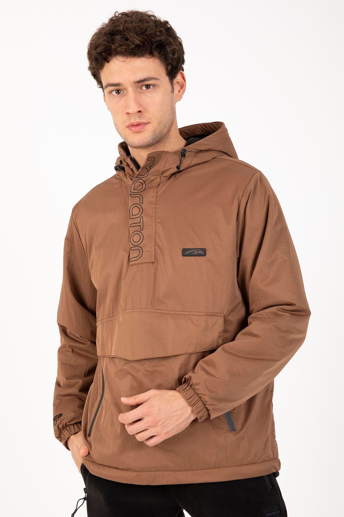 Maraton Sportswear Comfort Erkek Kapşonlu  Uzun Kol Basic Yağmurluk 21353