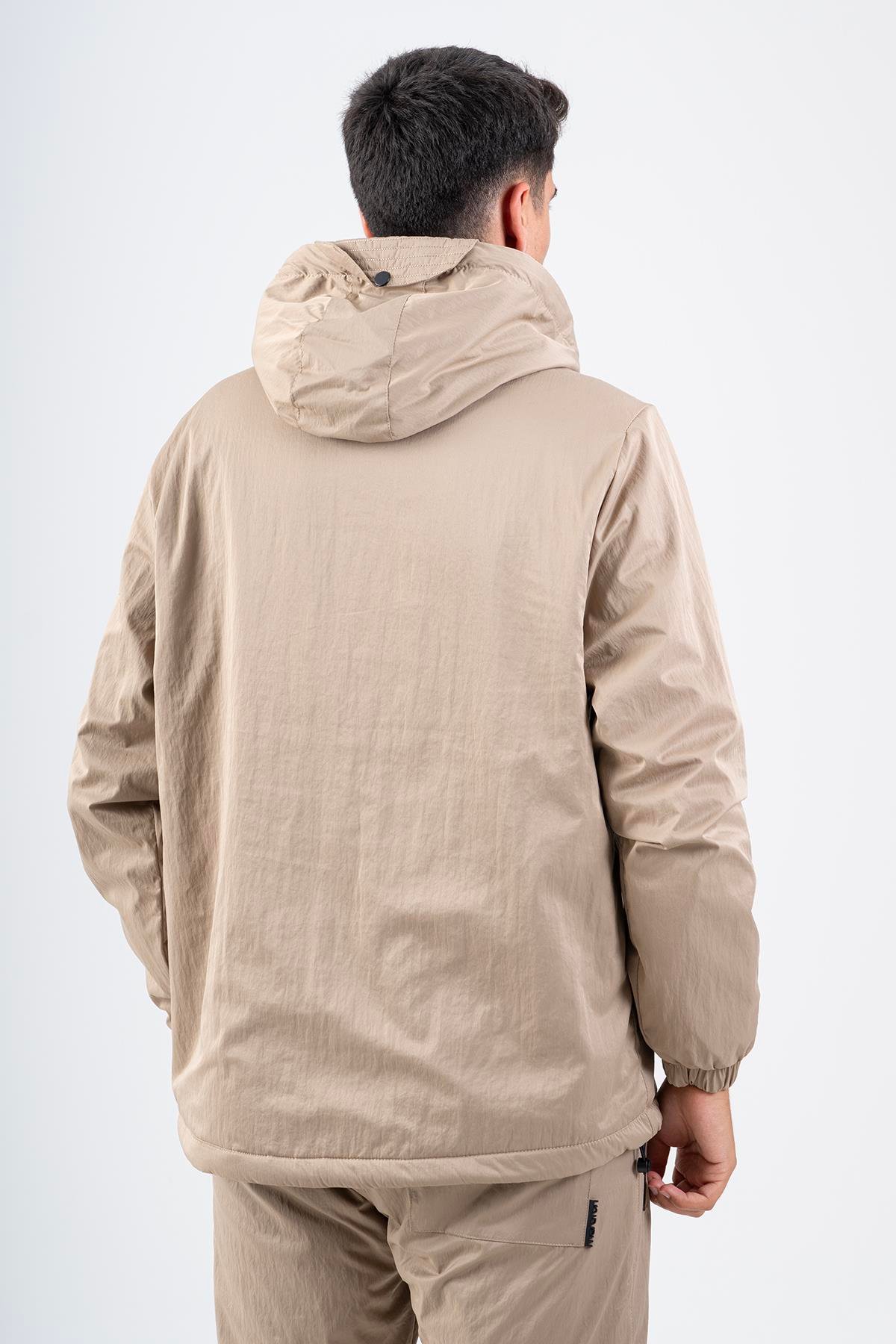 Maraton Sportswear Comfort Erkek Kapşonlu  Uzun Kol Basic Yağmurluk 21353