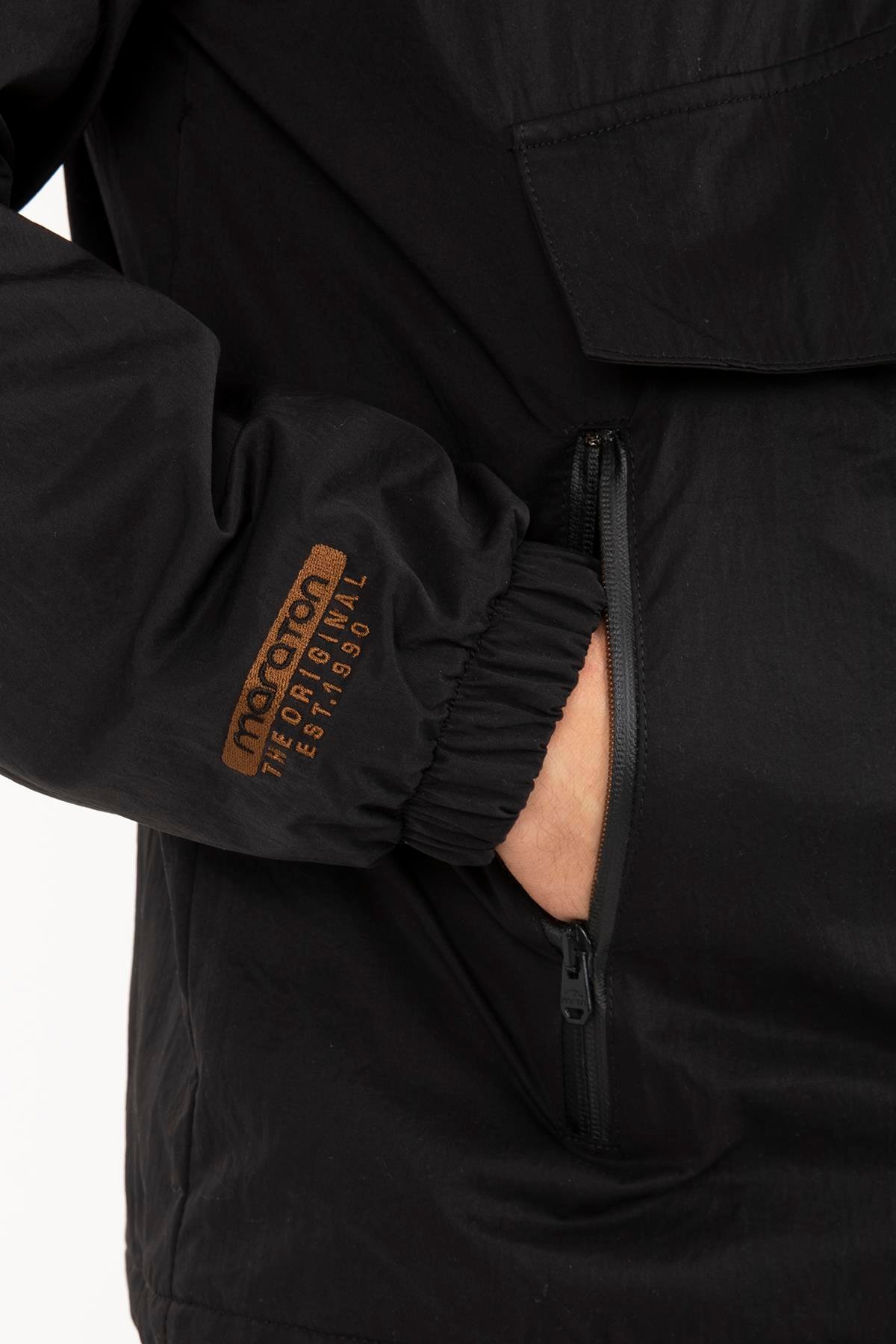 Maraton Sportswear Comfort Erkek Kapşonlu  Uzun Kol Basic Yağmurluk 21353