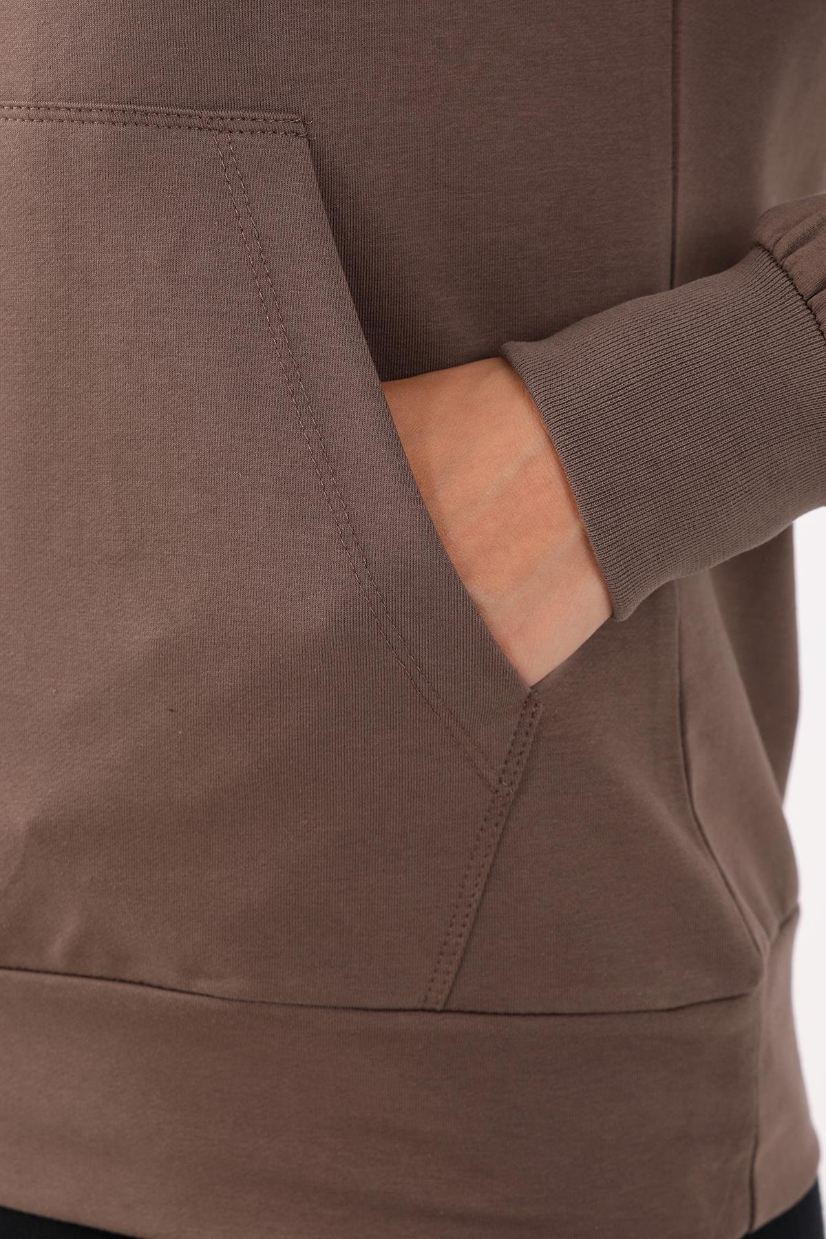 Maraton Sportswear Comfort Kadın Hakim Yaka  Uzun Kol Basic Eşofman Takımı 21912