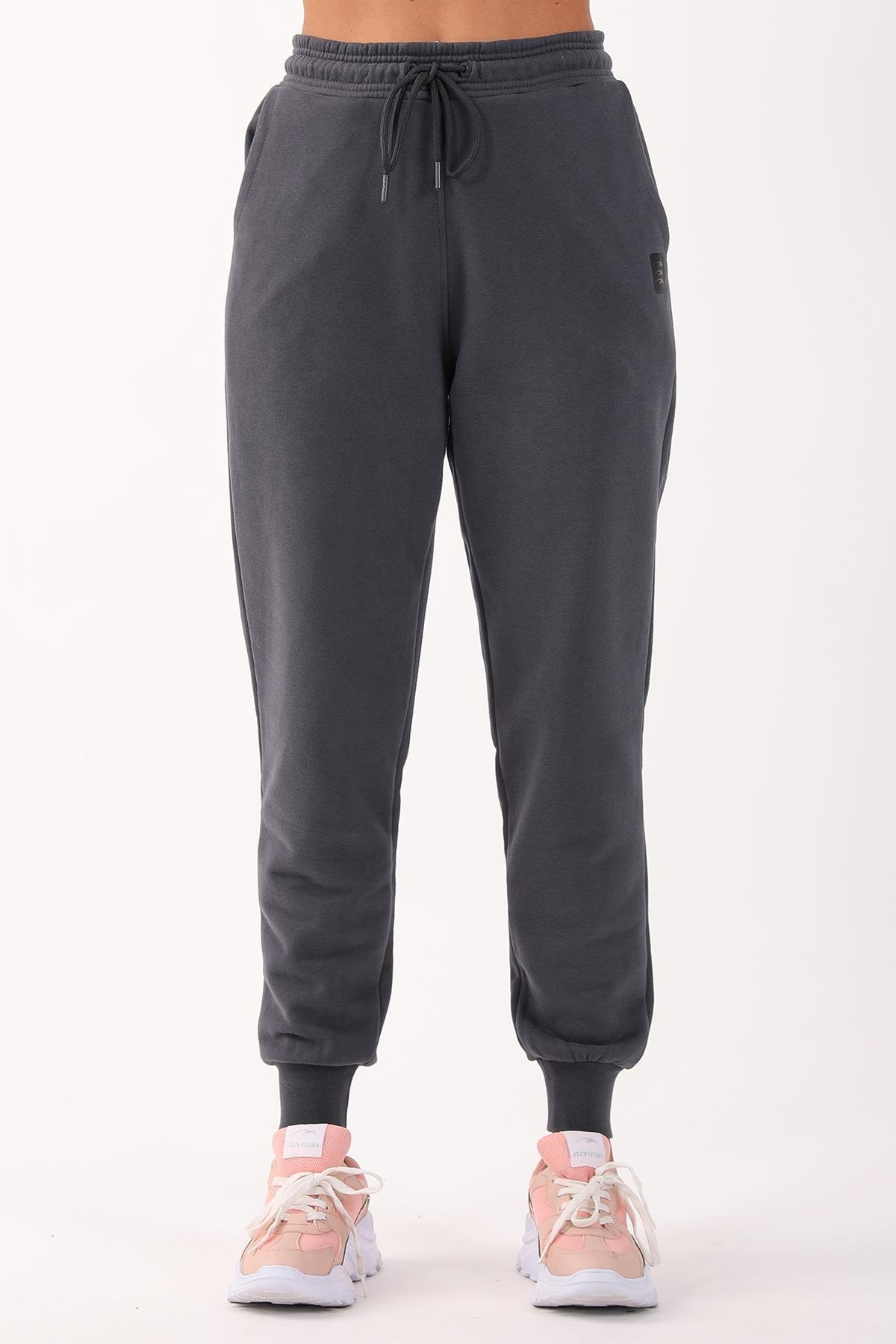 Maraton Sportswear Comfort Kadın Hakim Yaka  Uzun Kol Basic Eşofman Takımı 21912
