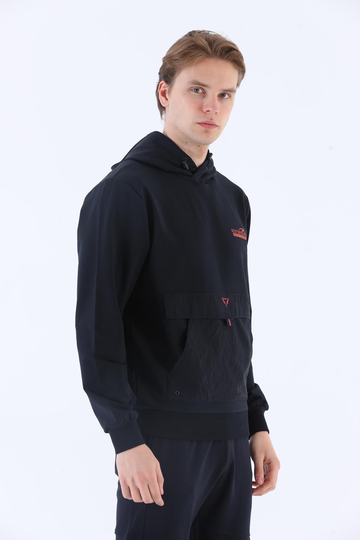 Maraton Sportswear Oversize Erkek Kapşonlu  Uzun Kol Basic Sweatshirt 20562