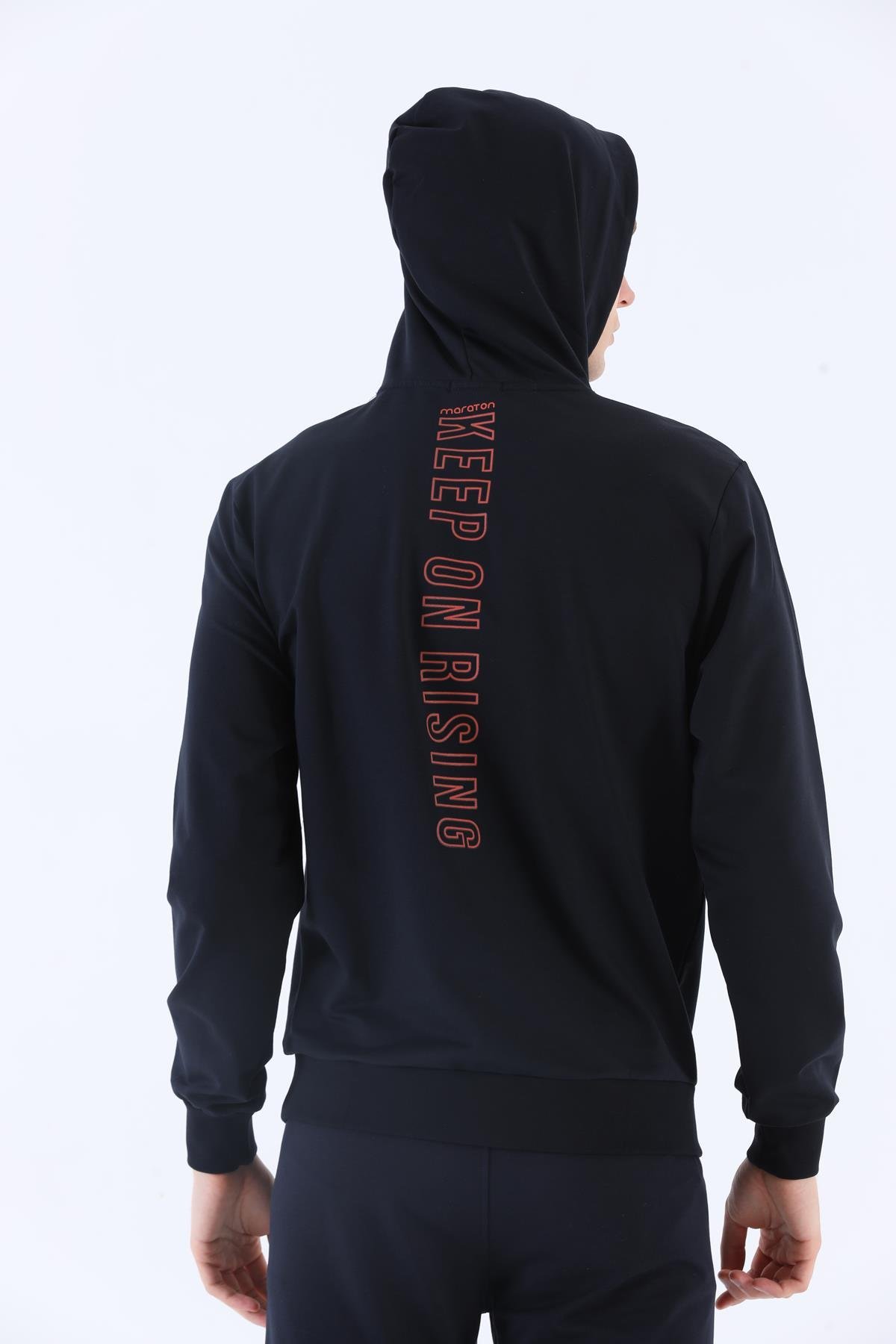 Maraton Sportswear Oversize Erkek Kapşonlu  Uzun Kol Basic Sweatshirt 20562
