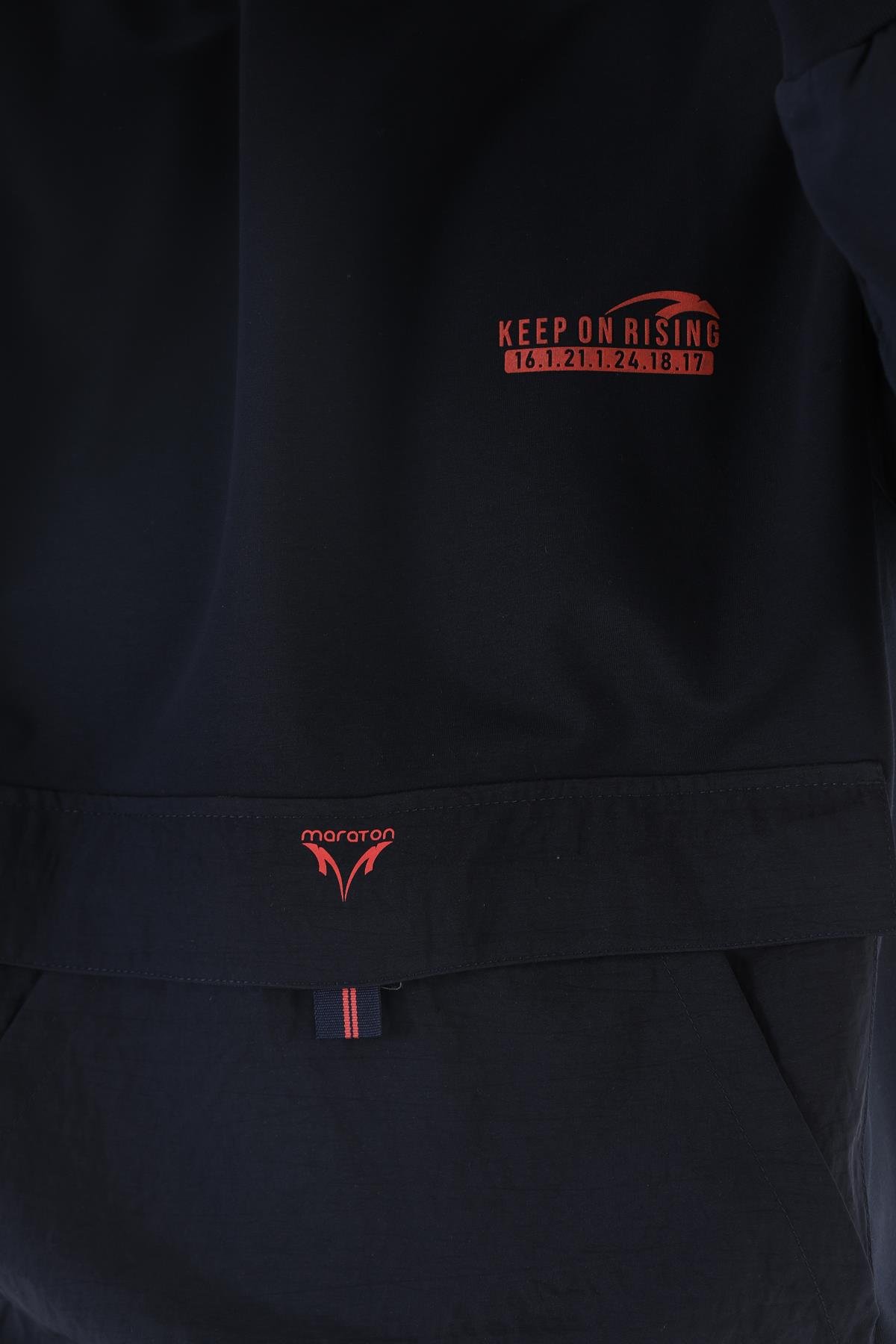 Maraton Sportswear Oversize Erkek Kapşonlu  Uzun Kol Basic Sweatshirt 20562