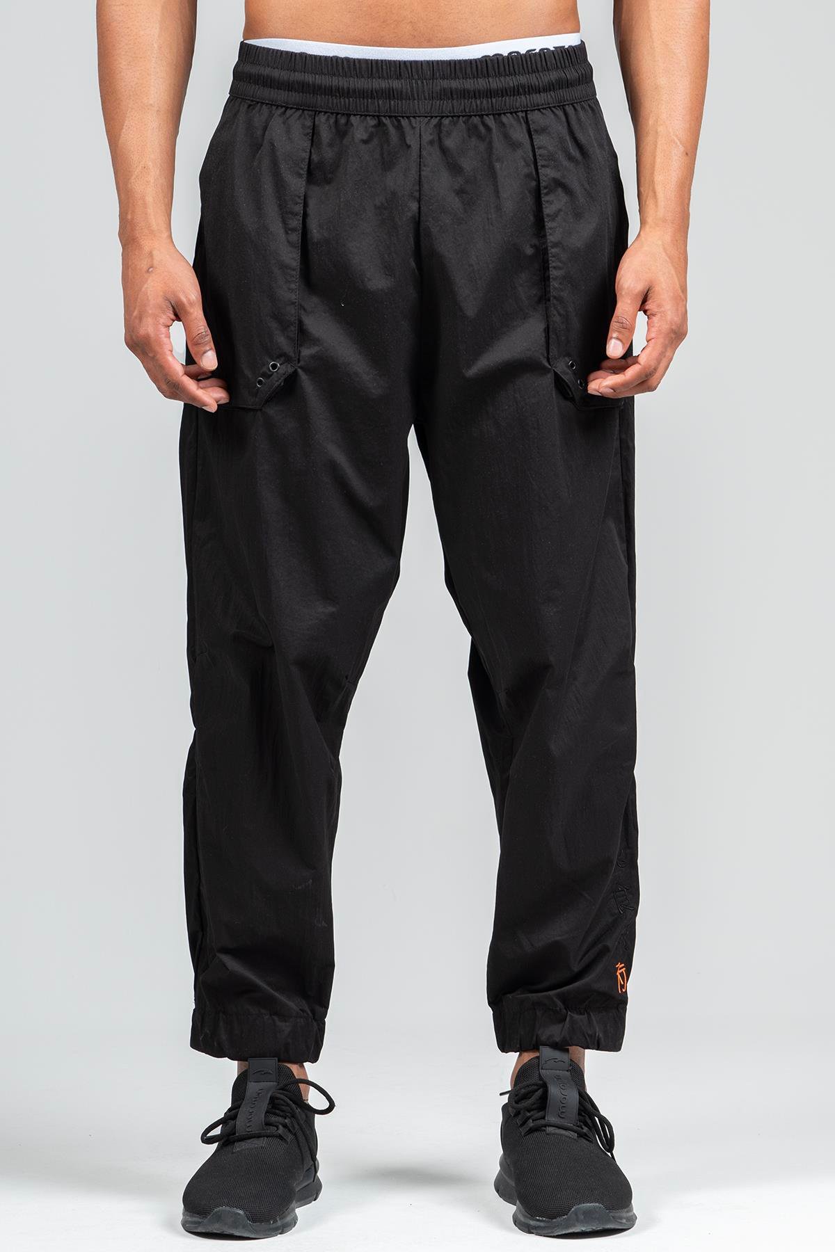 Maraton Sportswear Oversize Erkek  Lastik Paça  Basic Siyah Pantolon 23256