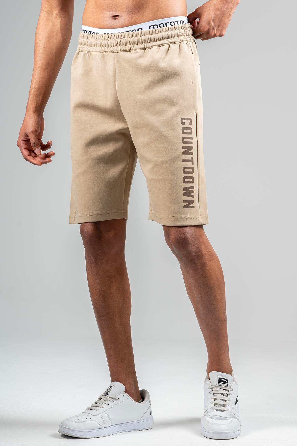 Maraton Sportswear Regular Erkek    Basic Açık Vizon Şort 22709
