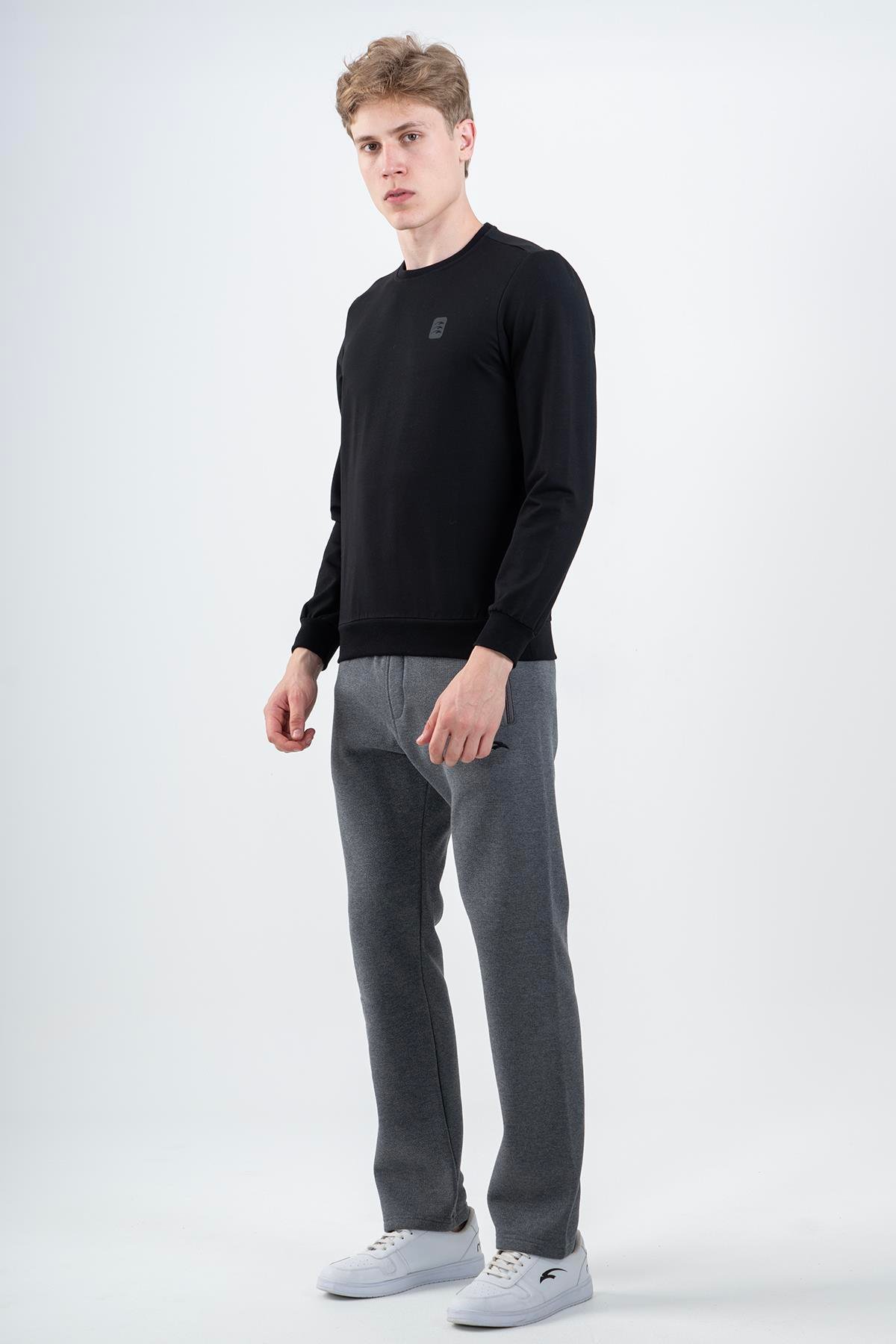 Maraton Sportswear Regular Erkek Bisiklet Yaka  Uzun Kol Basic Sweatshirt 21703