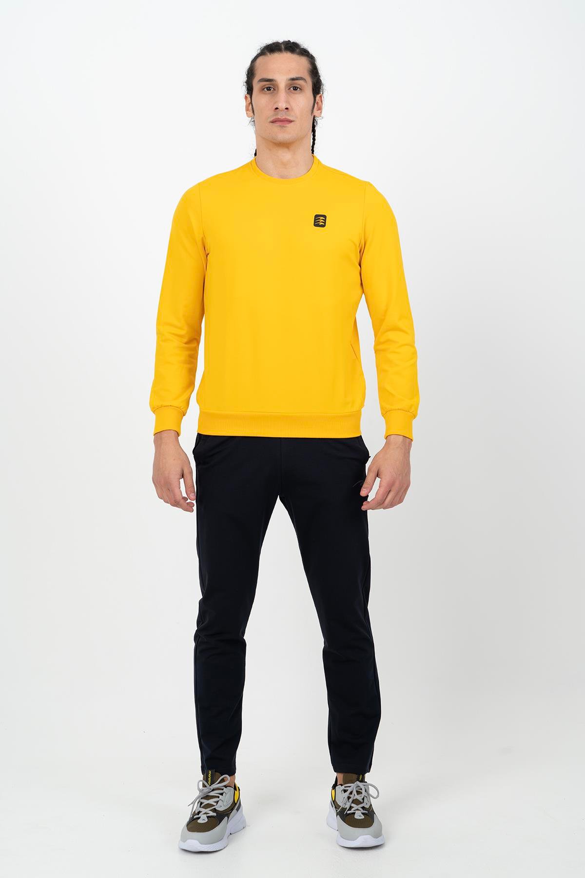 Maraton Sportswear Regular Erkek Bisiklet Yaka  Uzun Kol Basic Sweatshirt 21703