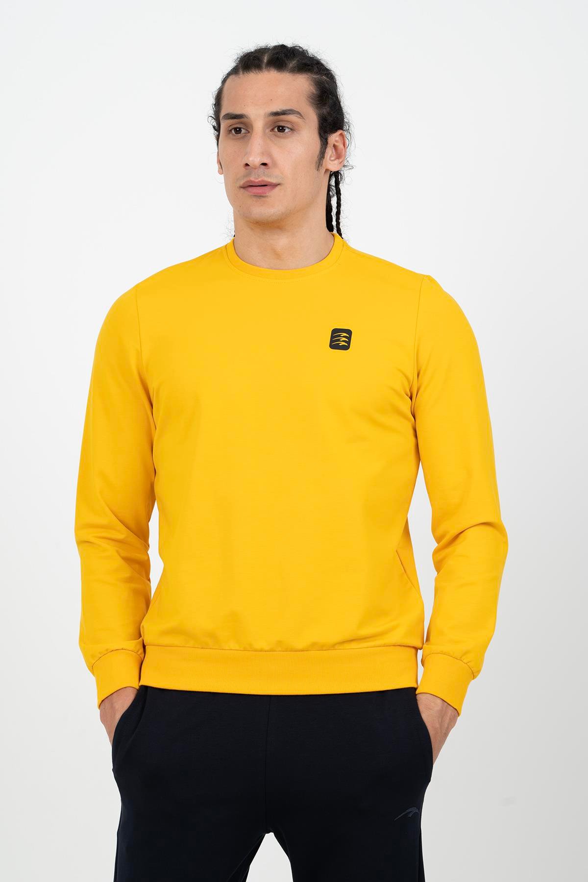 Maraton Sportswear Regular Erkek Bisiklet Yaka  Uzun Kol Basic Sweatshirt 21703
