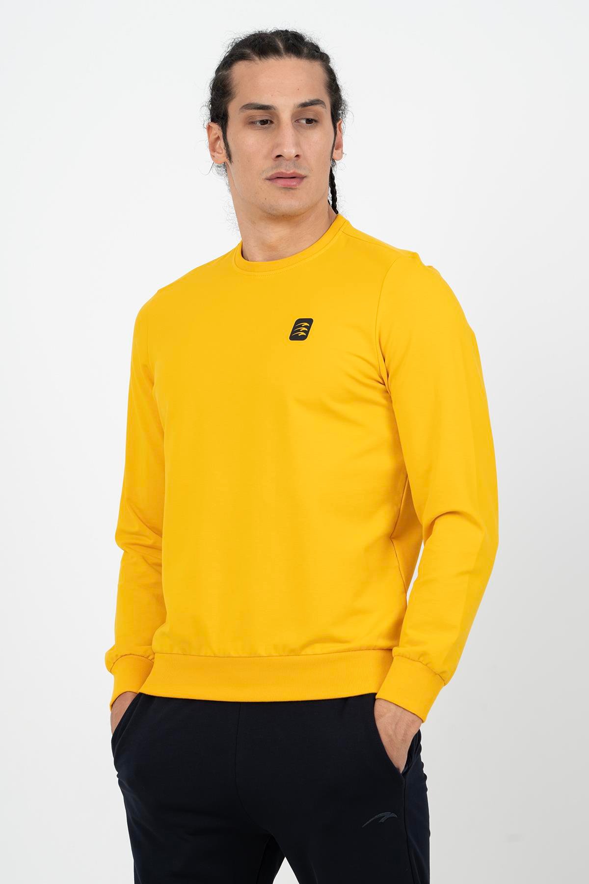 Maraton Sportswear Regular Erkek Bisiklet Yaka  Uzun Kol Basic Sweatshirt 21703