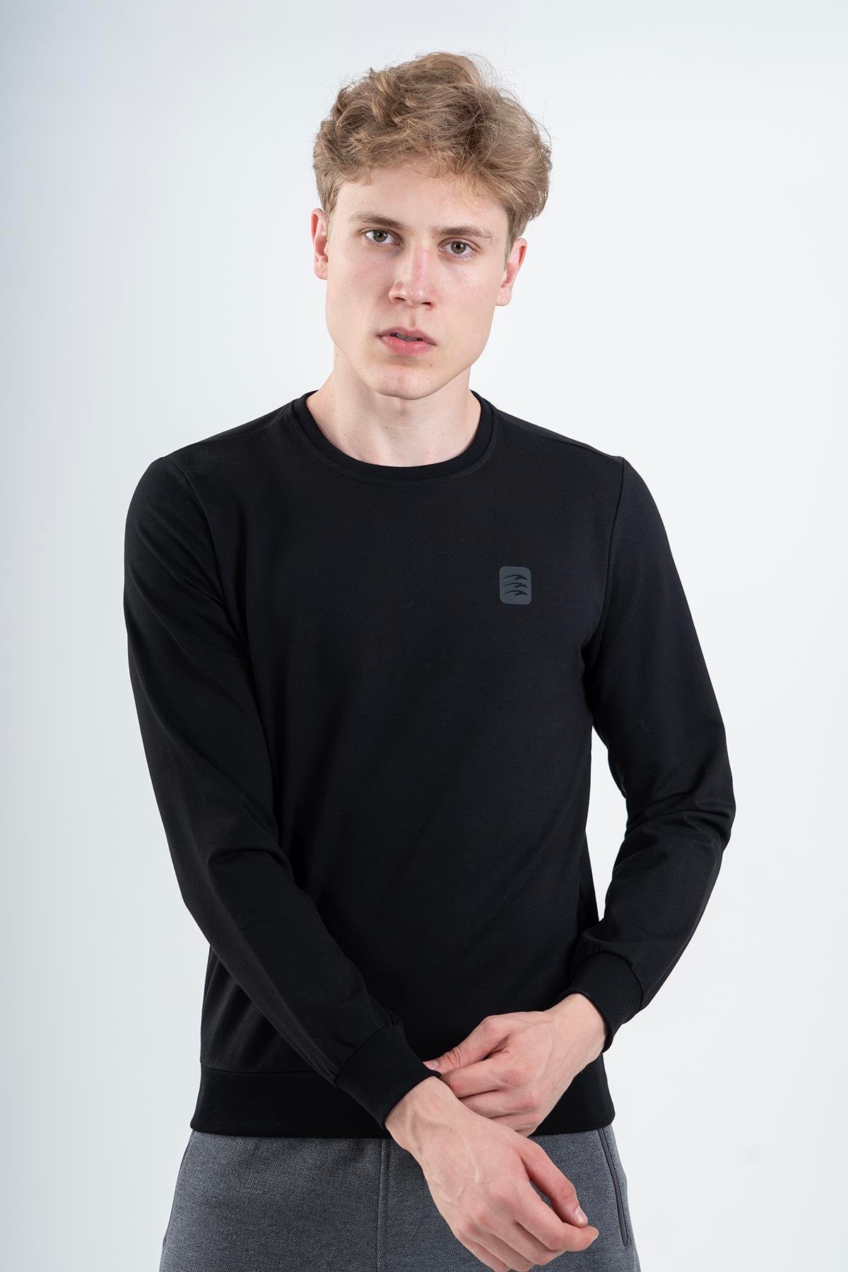 Maraton Sportswear Regular Erkek Bisiklet Yaka  Uzun Kol Basic Sweatshirt 21703