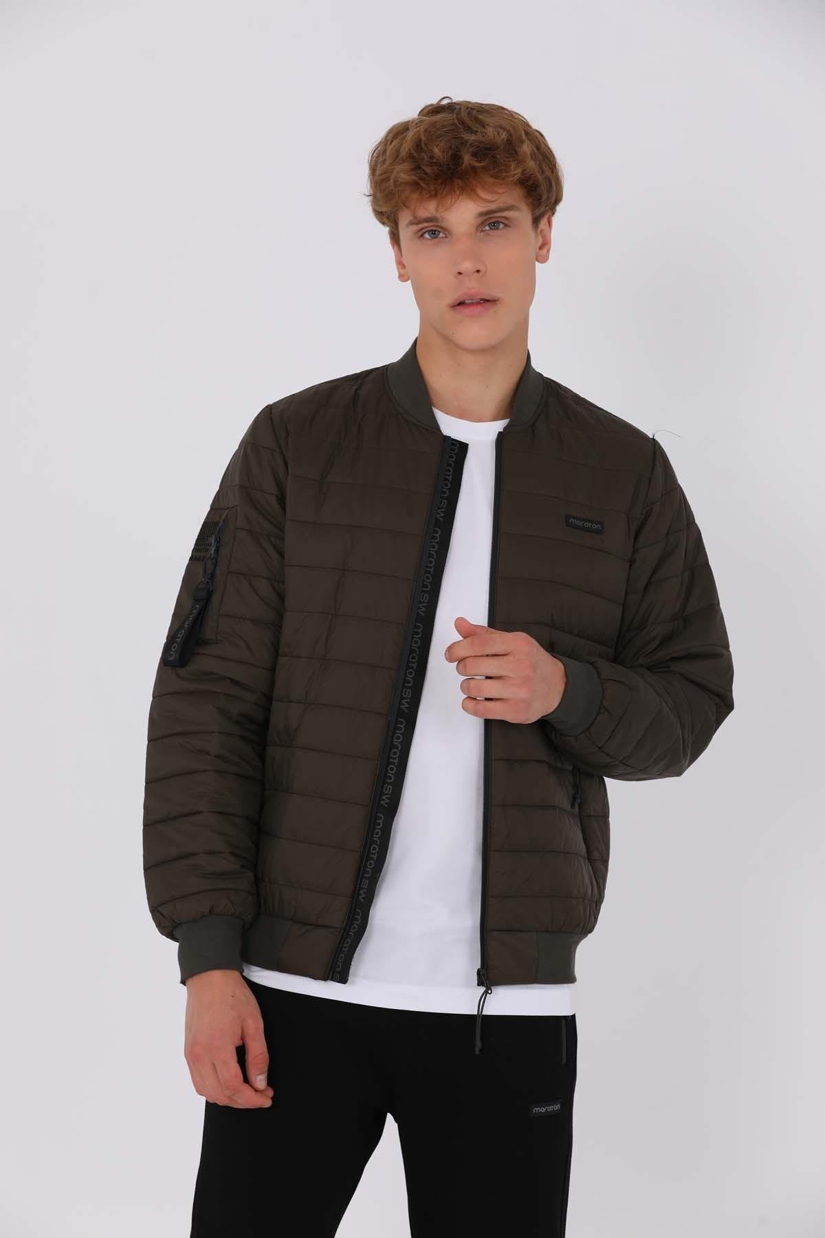 Maraton Sportswear Regular Erkek Dik Yaka  Uzun Kol Basic Mont 20211