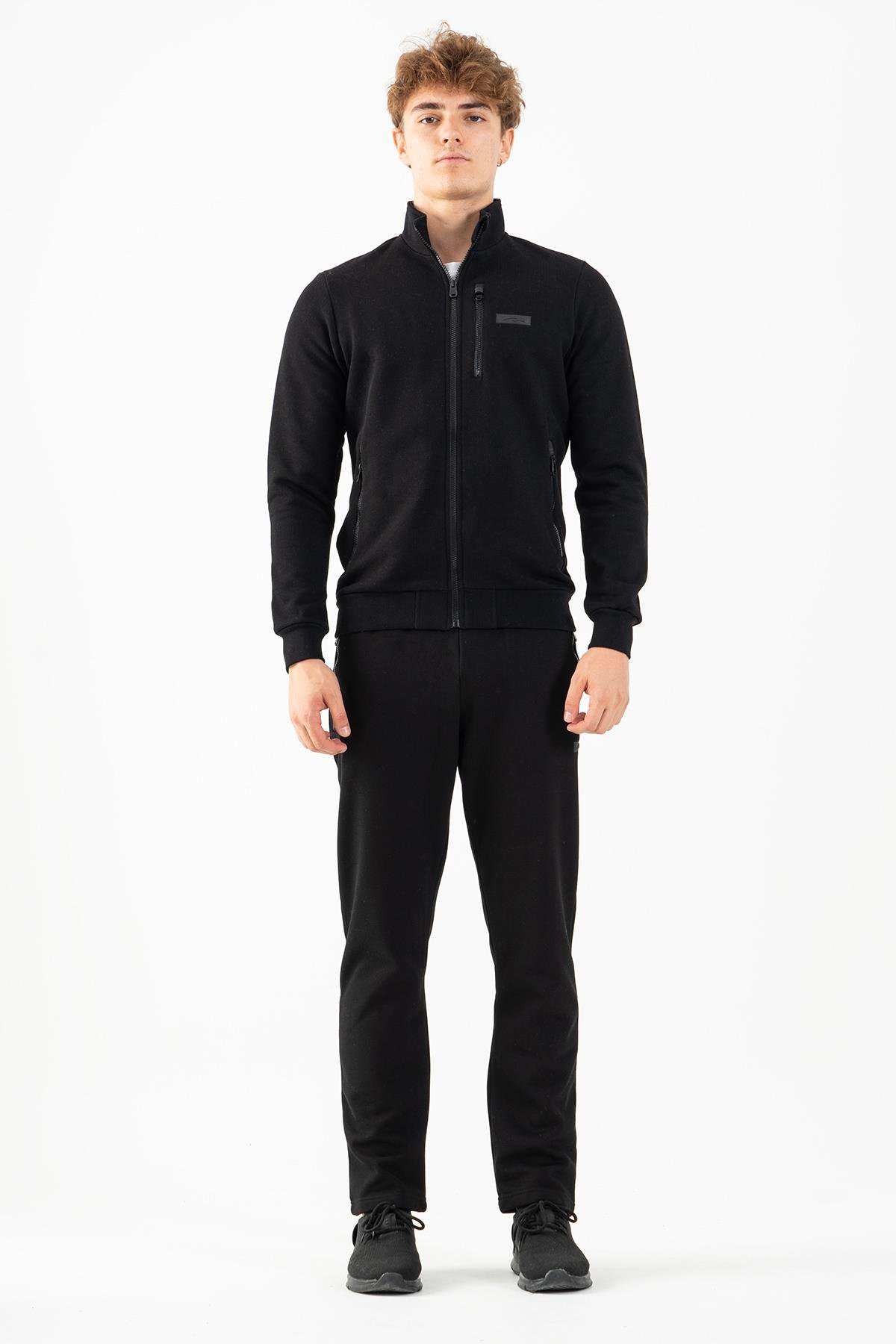 Maraton Sportswear Regular Erkek Dik Yaka  Uzun Kol Basic Eşofman Üstü 21816