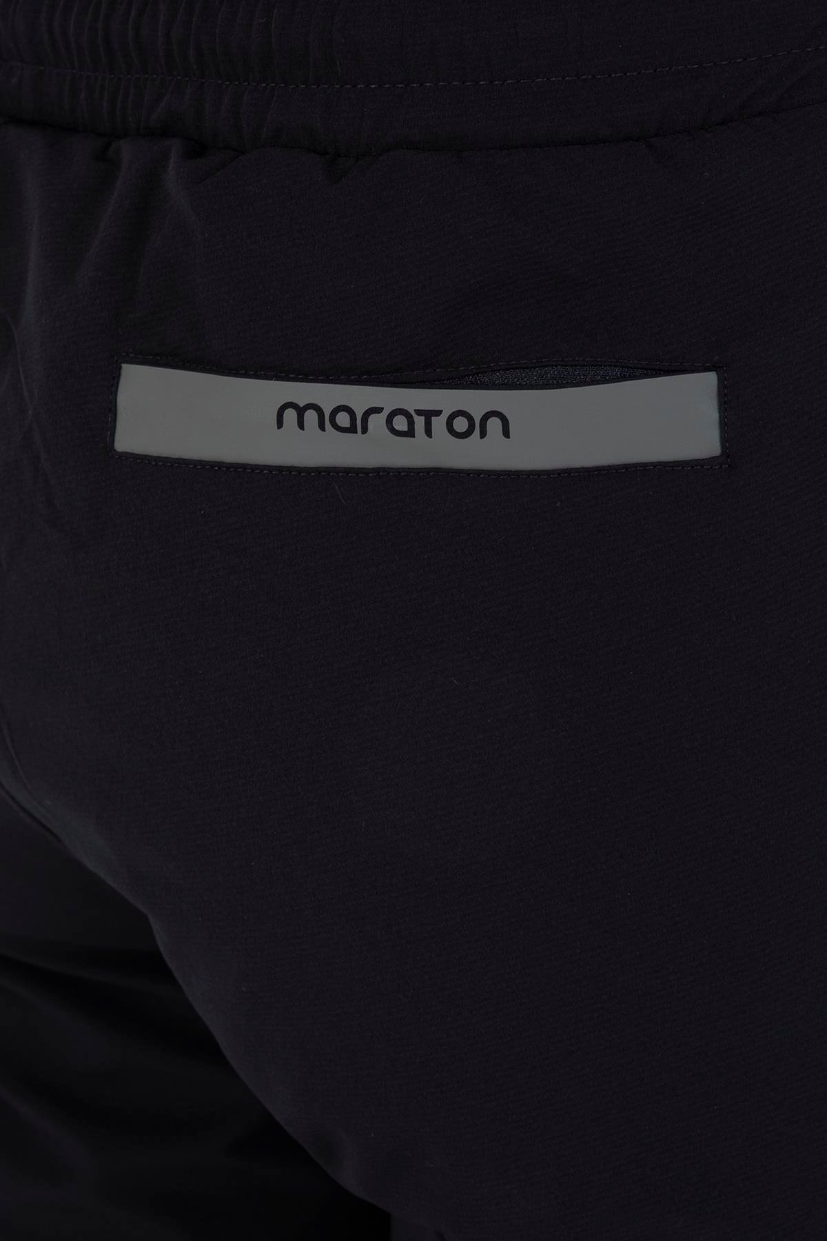 Maraton Sportswear Regular Erkek  Düz Paça  Outdoor Siyah Eşofman Altı 21393