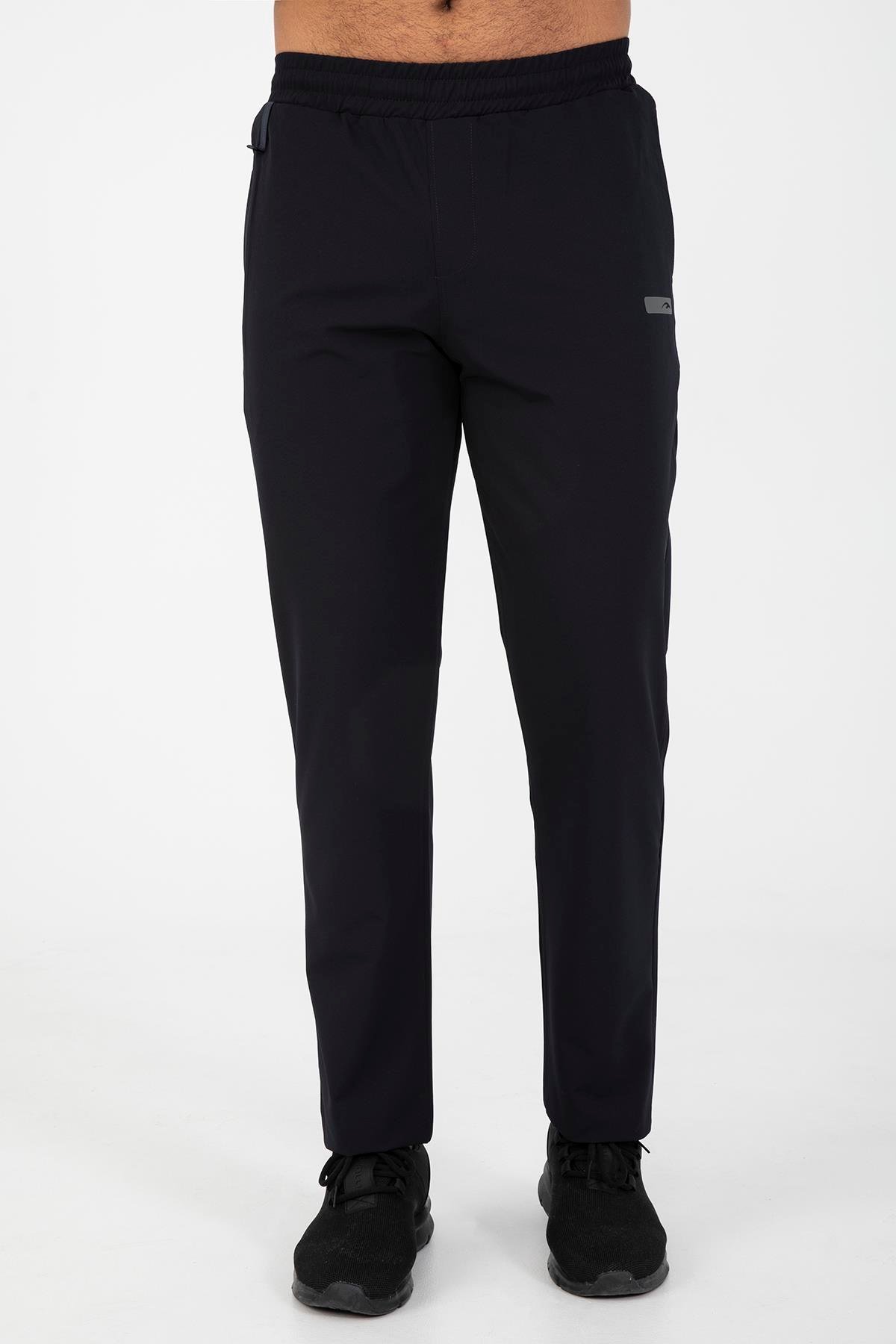 Maraton Sportswear Regular Erkek  Düz Paça  Outdoor Siyah Eşofman Altı 21393